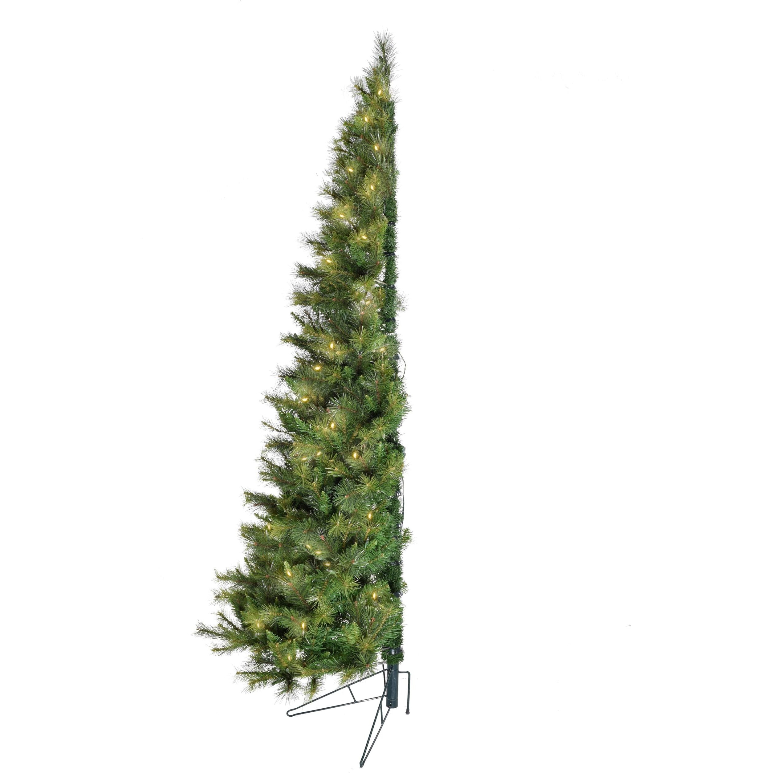 CT 7.5' Wall/Half Christmas Tree, Warm White LED Lights
