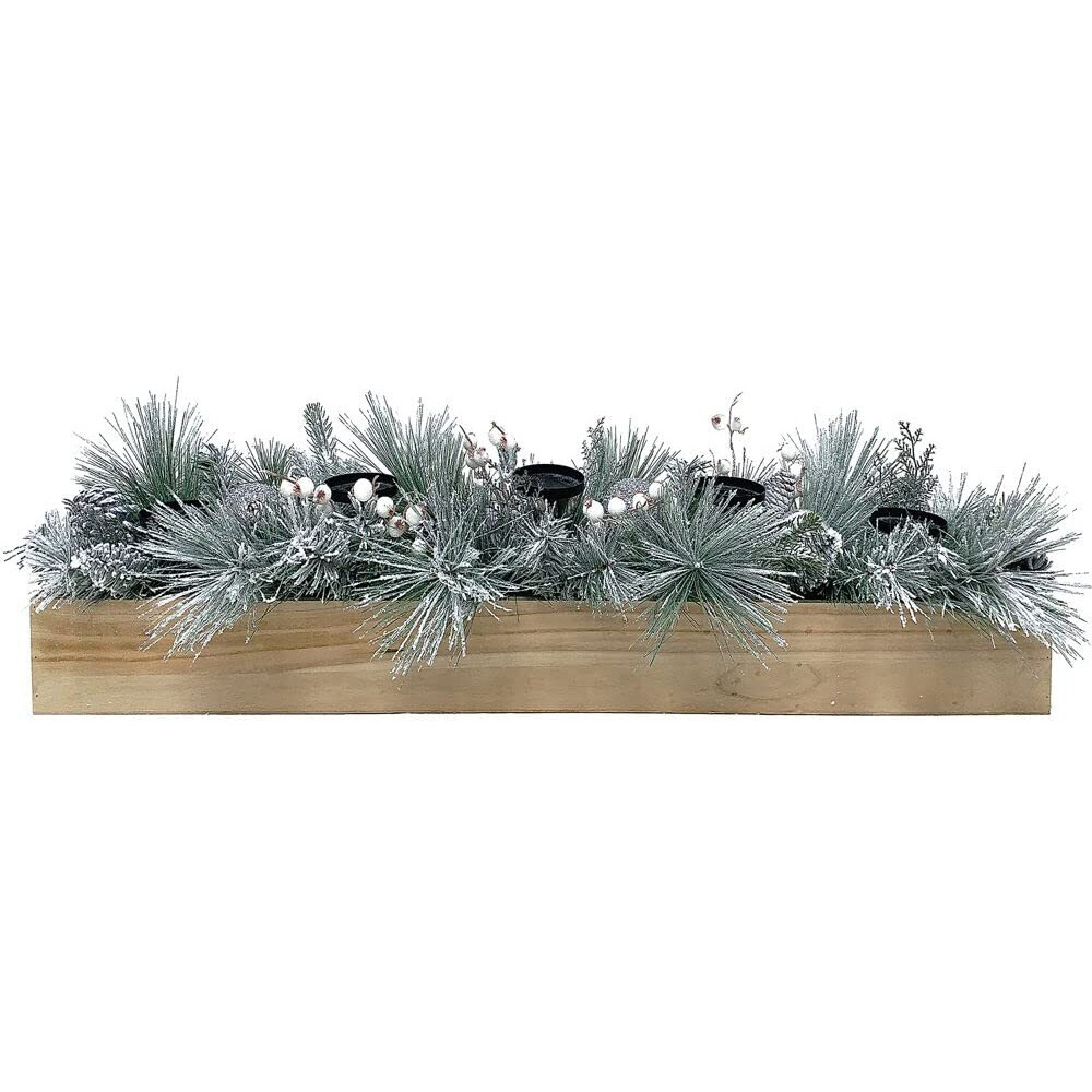 FHF 42" Christmas Glitter Berry/Sugar Ball, 5X Pillar Holder