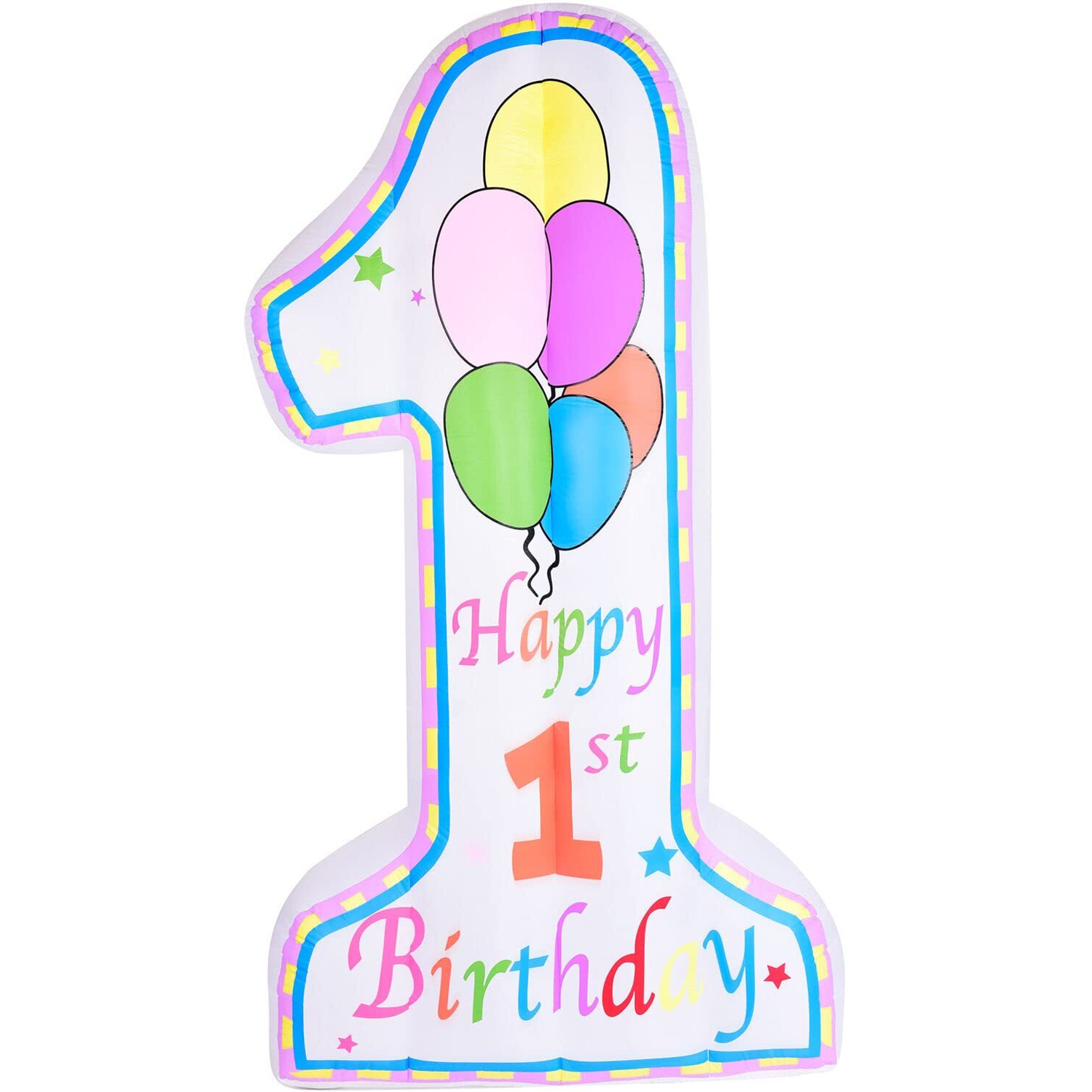 8ft Inflatable 1st Birthday with Lights