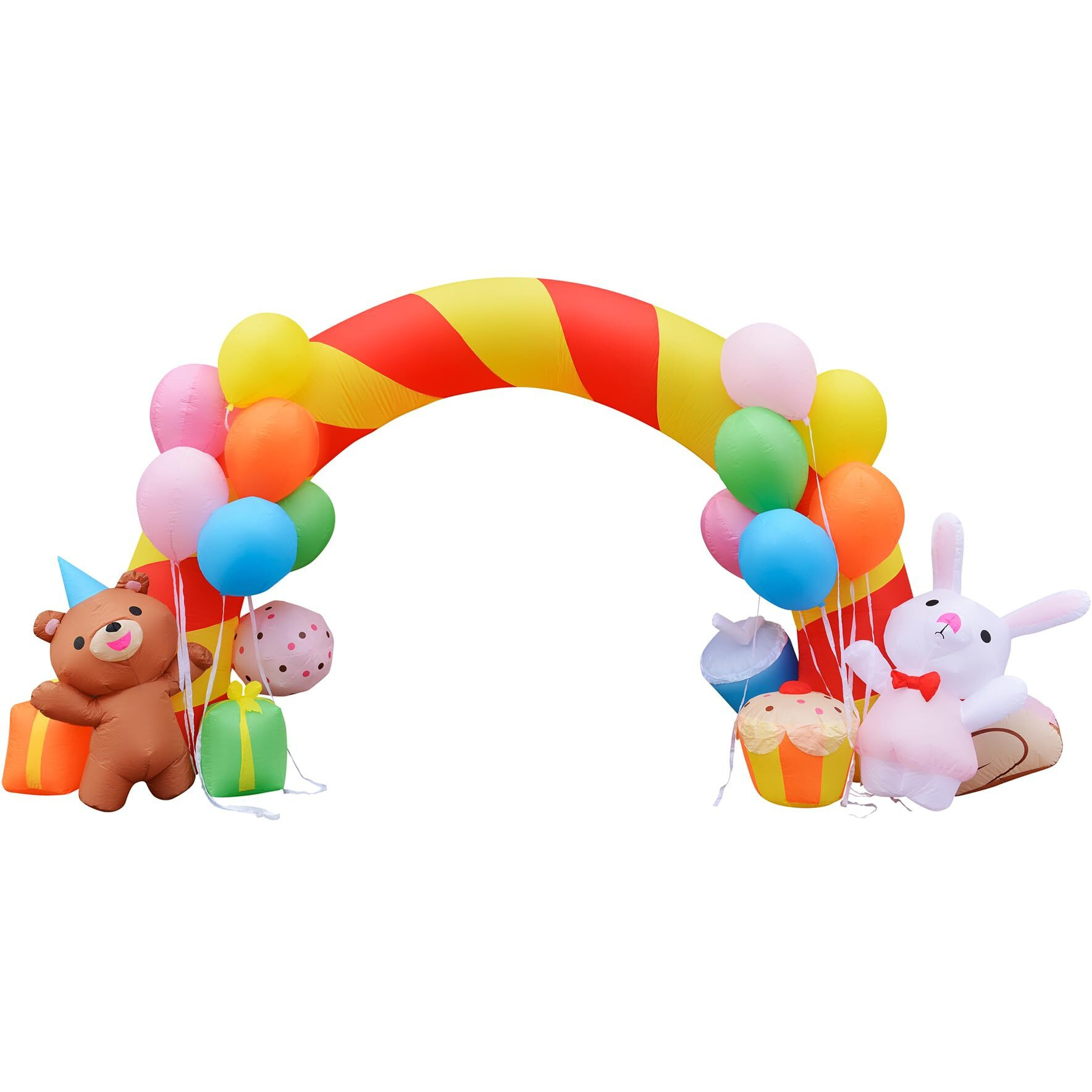 8FT Party Arch with Bear & Bunny, with Lights
