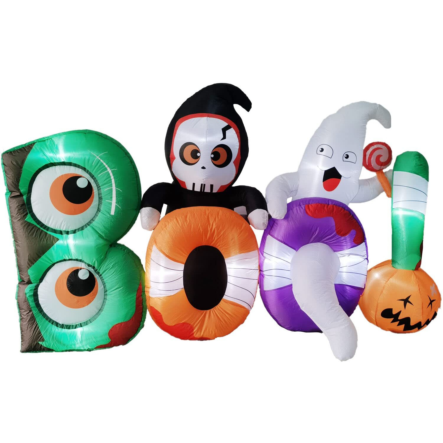 8ft Wide Inflatable BOO Sign w/ Lights