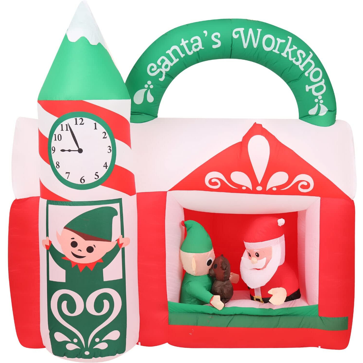 7ft Inflatable Santa's Workshop with Lights