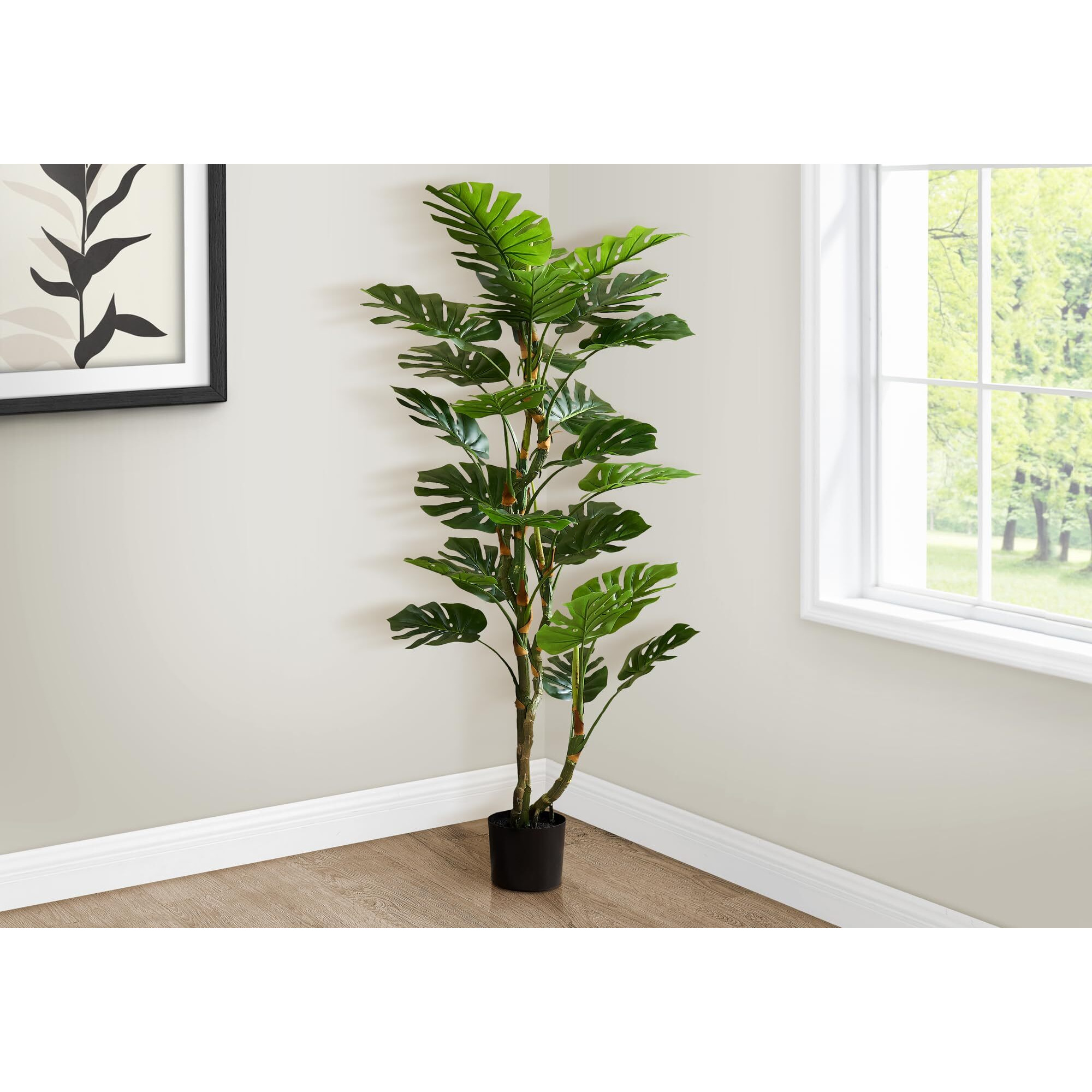 Artificial Plant, 61" Tall, Monstera Tree, Indoor
