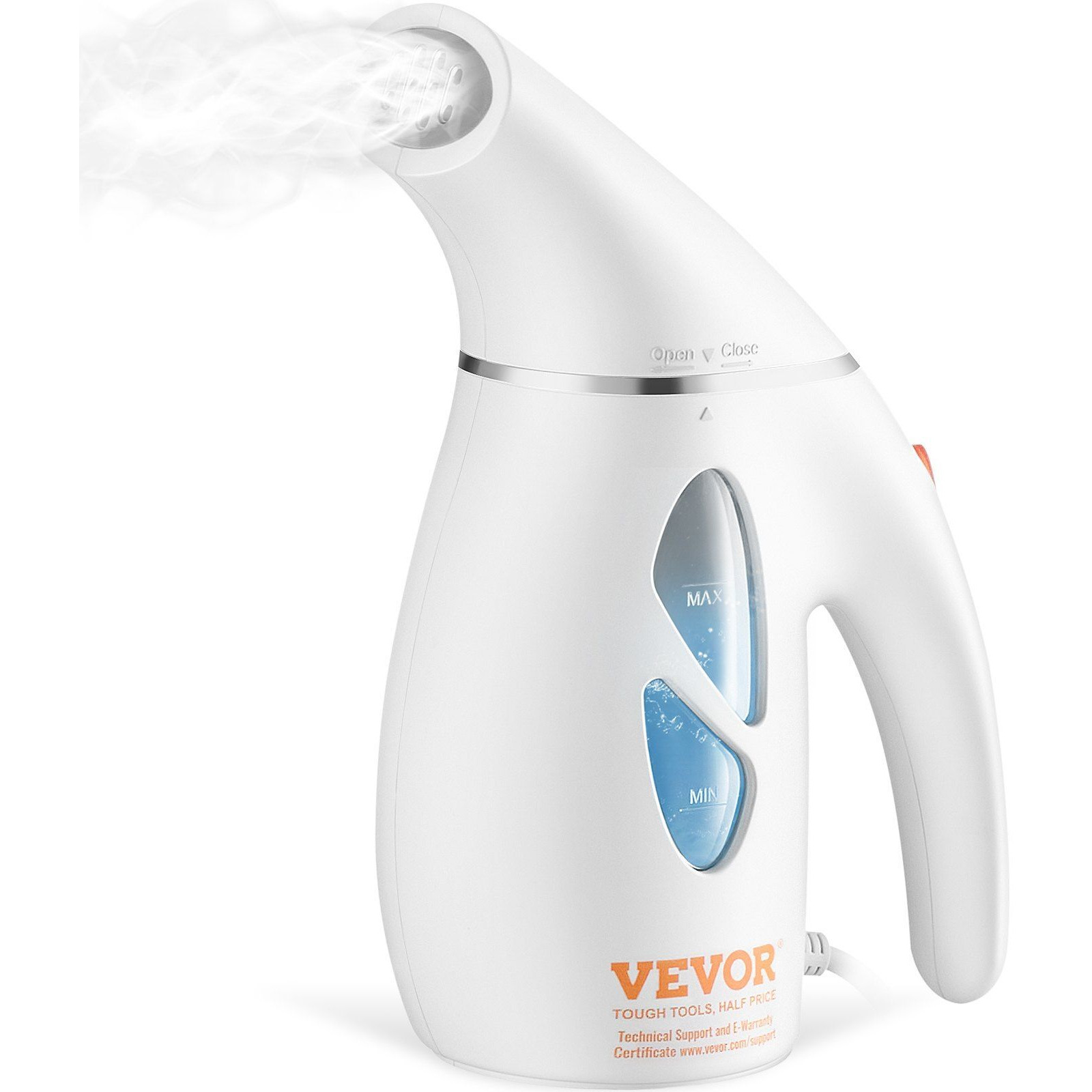 VEVOR Portable Handheld Fabric Steamer, 900W Quick Heat Steamer for Clothes, Wrinkle Remover Clothing Iron Intelligent Controller & Auto-Off & Large Detachable Water Tank, With Gloves