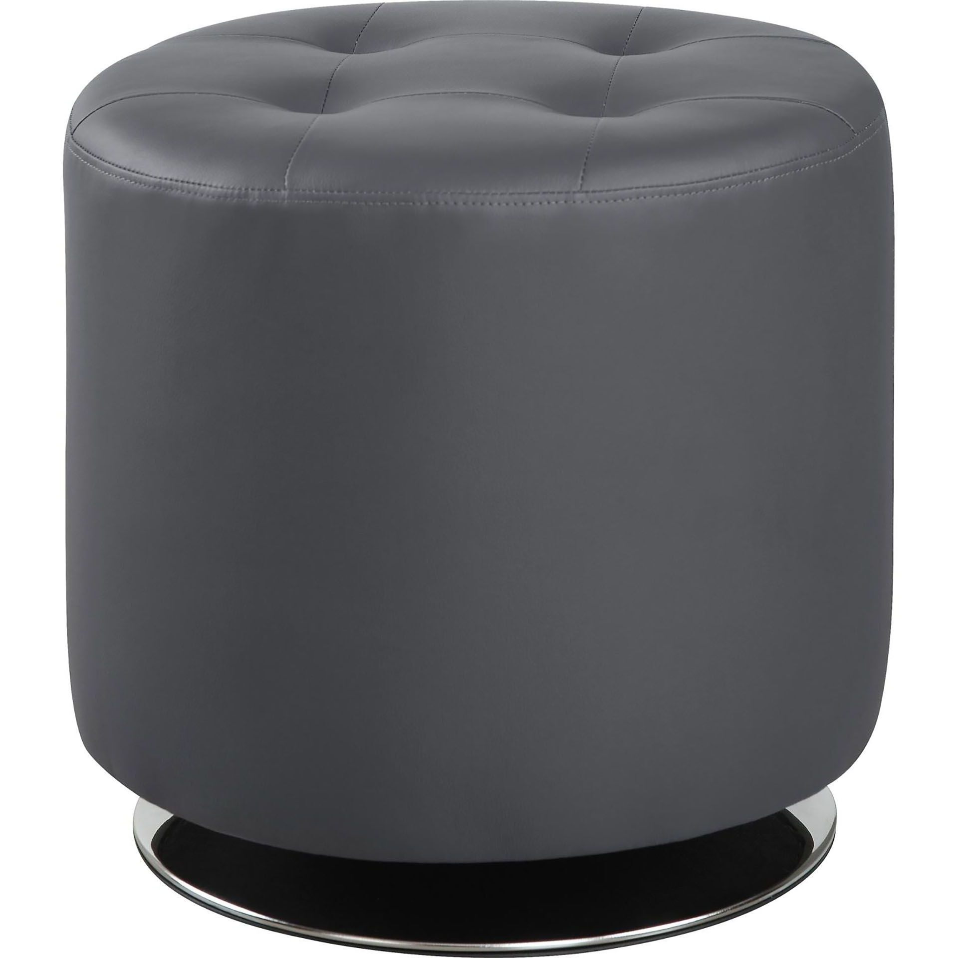 Grey Round Ottoman
