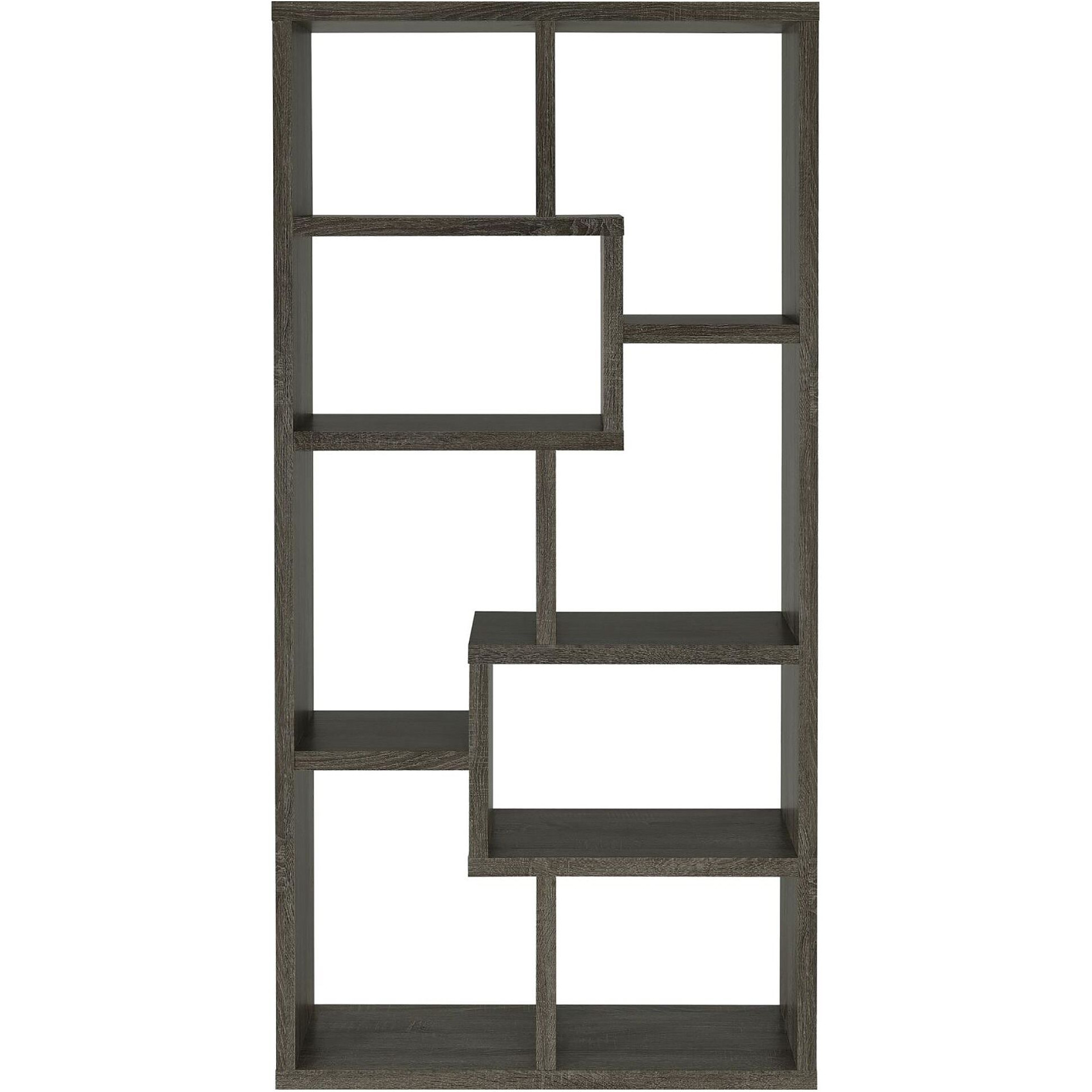 Weathered Grey 8-shelf Bookcase