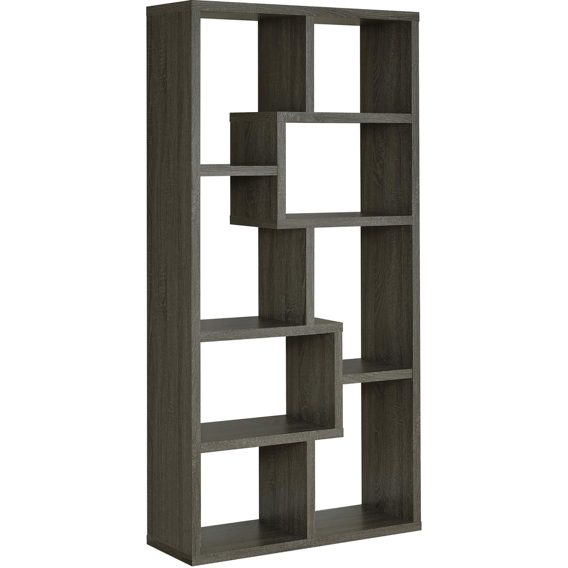 Weathered Grey 8-shelf Bookcase