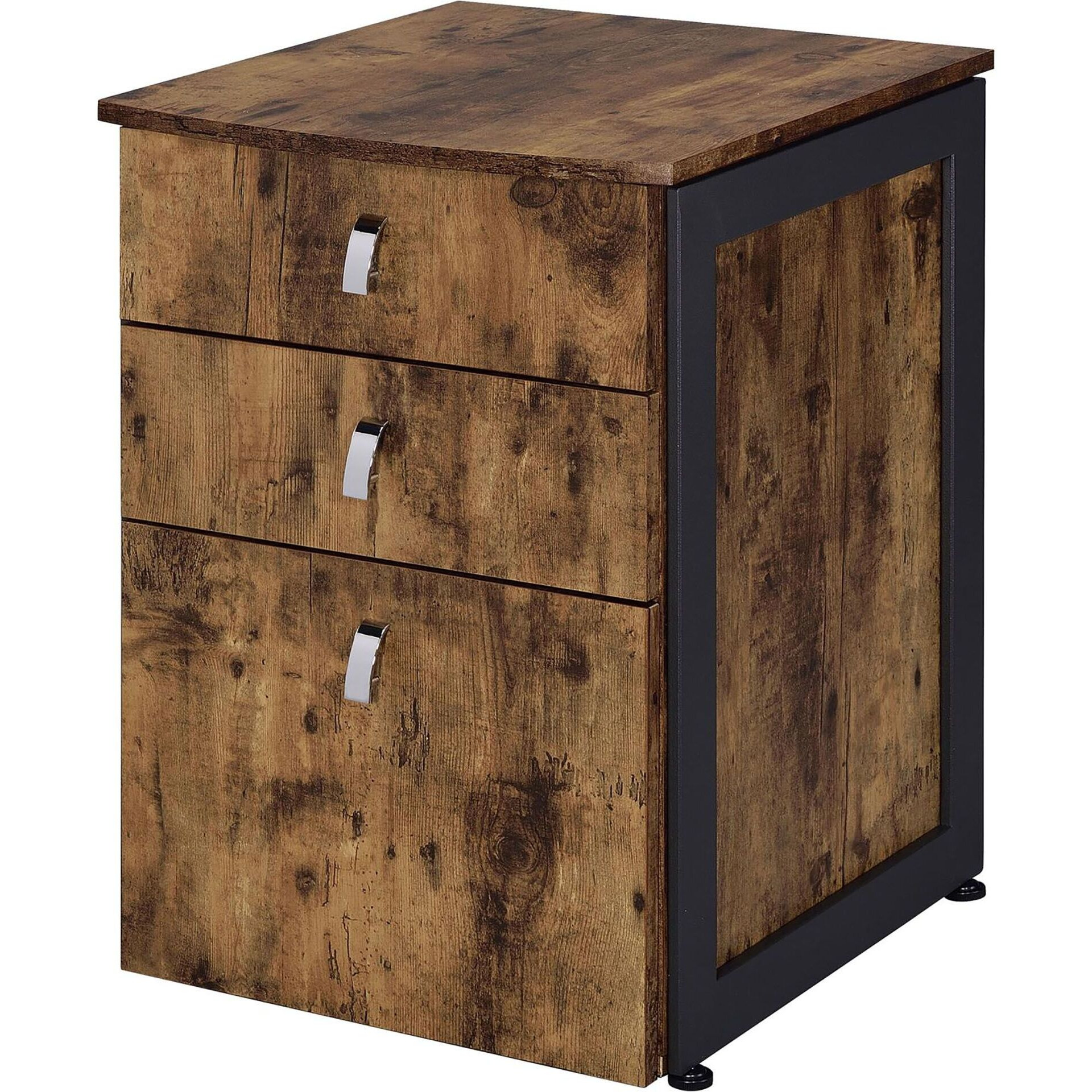 Antique Nutmeg 3-drawer File Cabinet