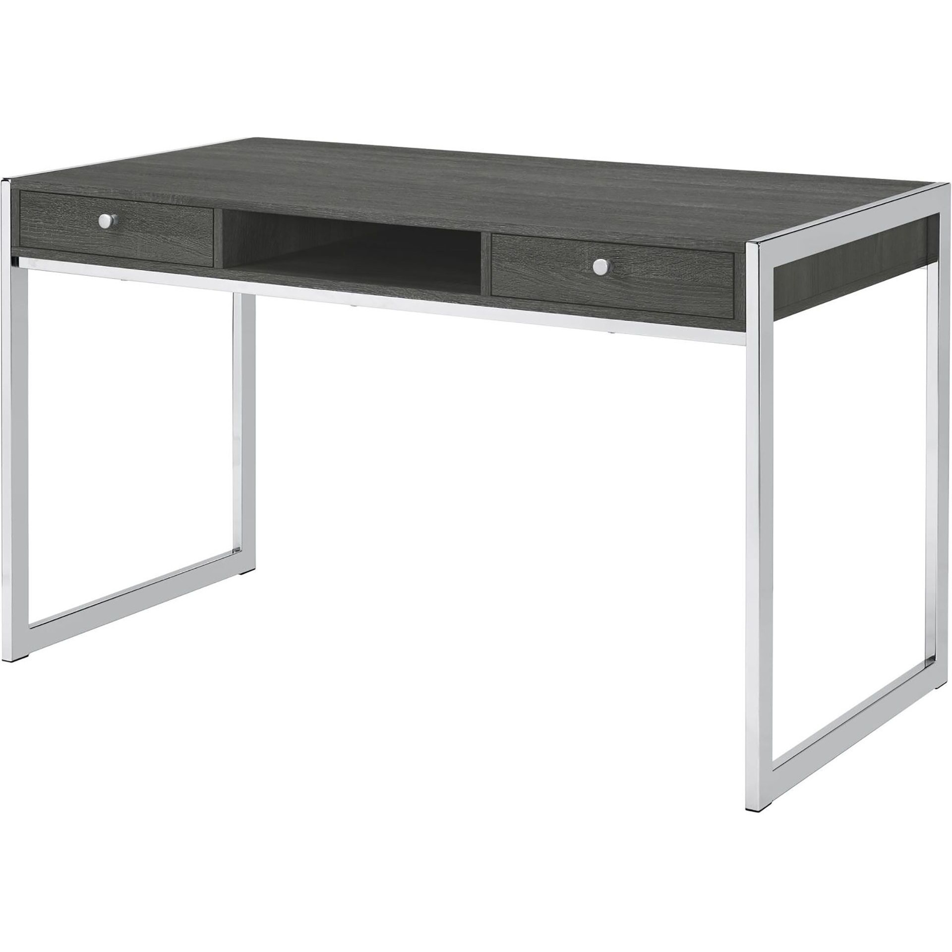 Weathered Grey 2-drawer Writing Desk