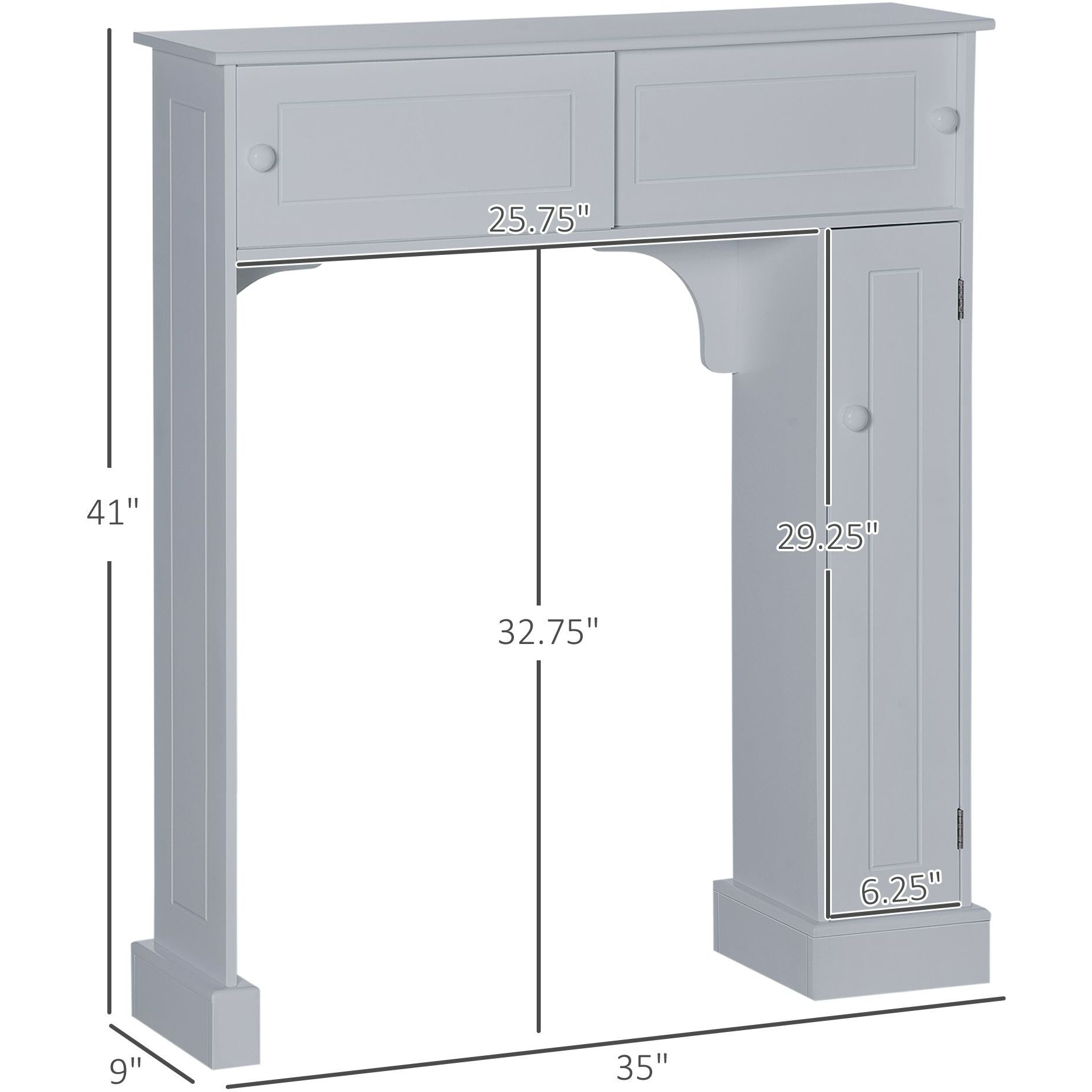 kleankin Over the Toilet Storage Cabinet w/ Adjustable Shelves, Toilet Rack
