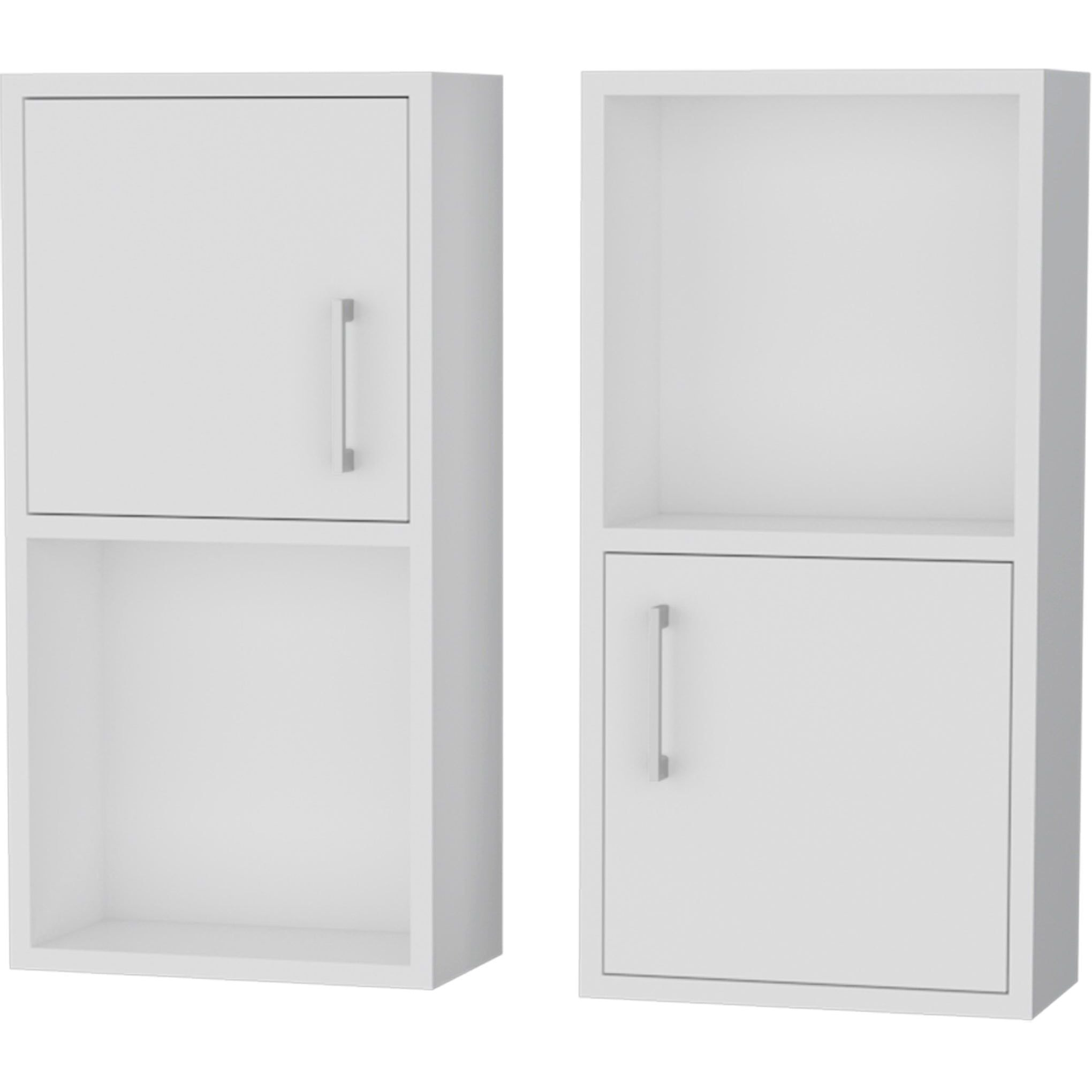 White 2 Bathroom Medicine Cabinets with Open Shelf