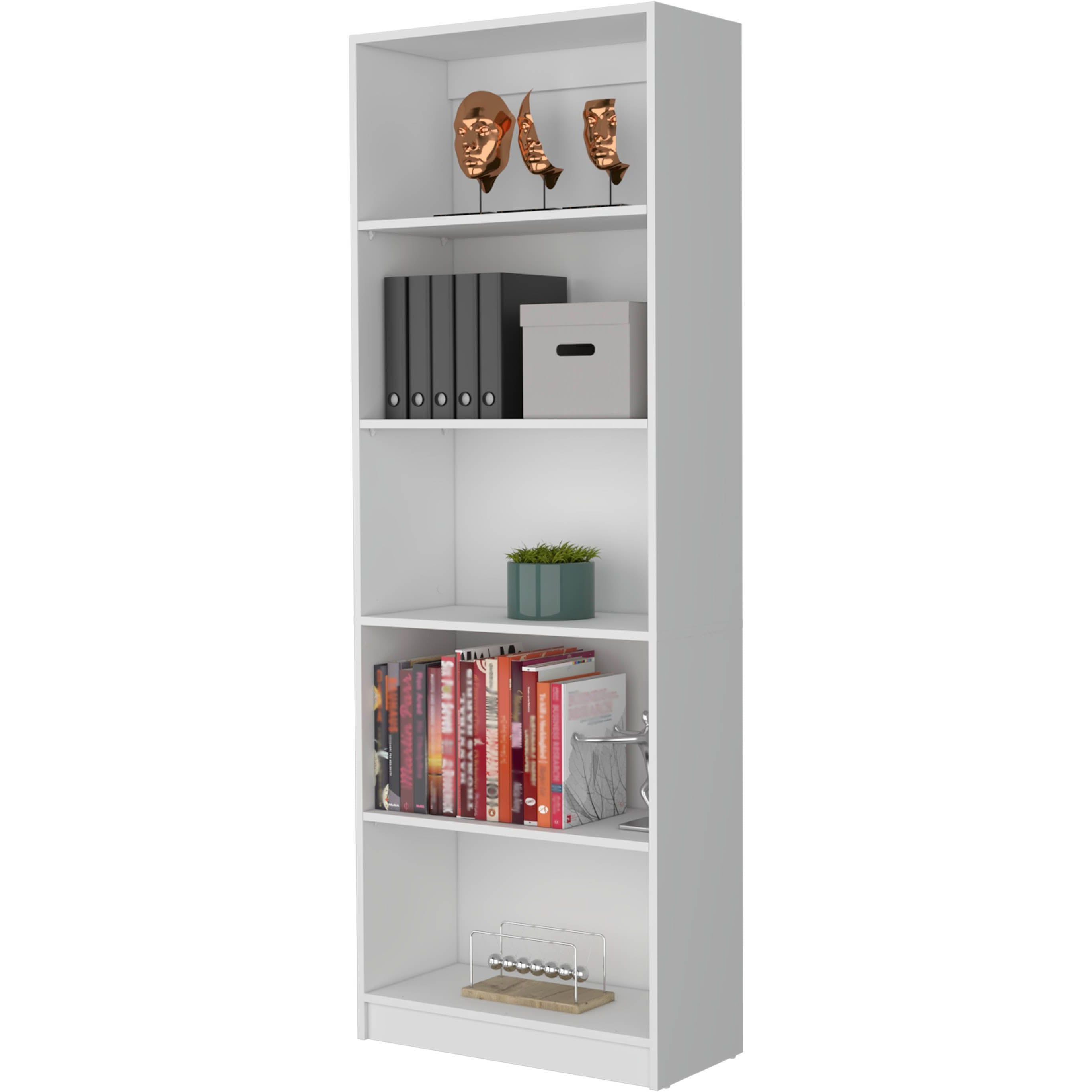 White 5-Shelf Bookcase