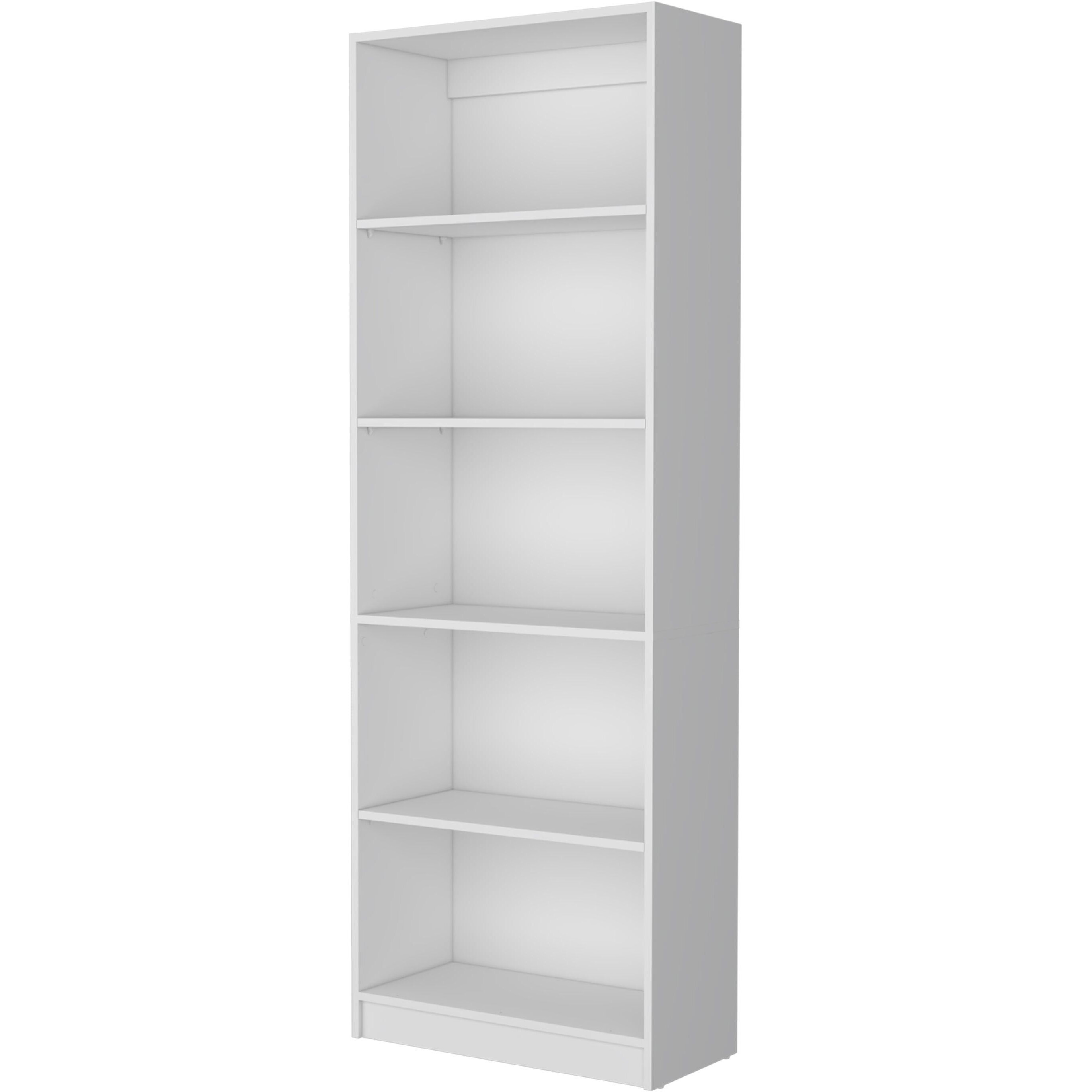 White 5-Shelf Bookcase
