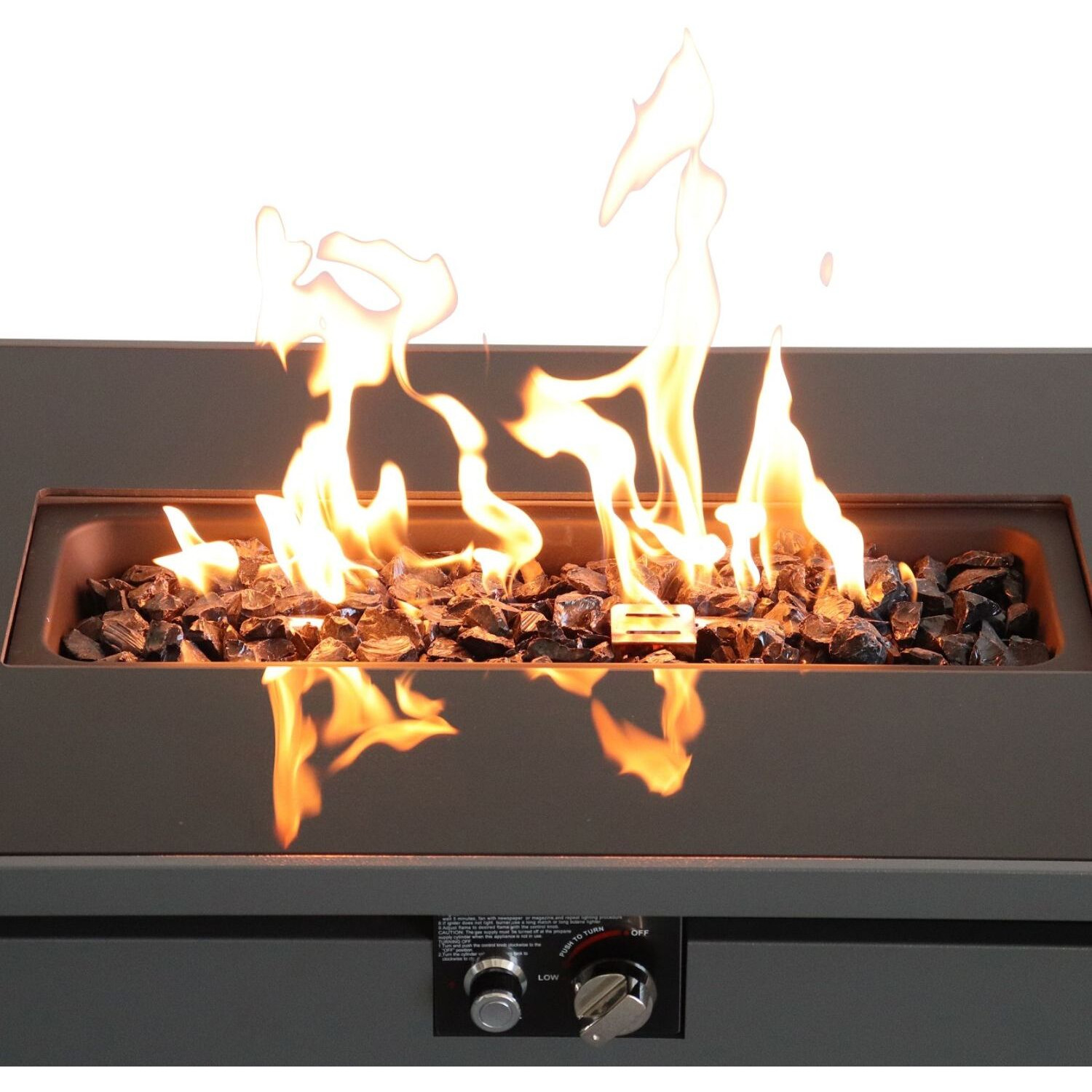 25" H x 42" W Steel Outdoor Fire Pit Table with Lid