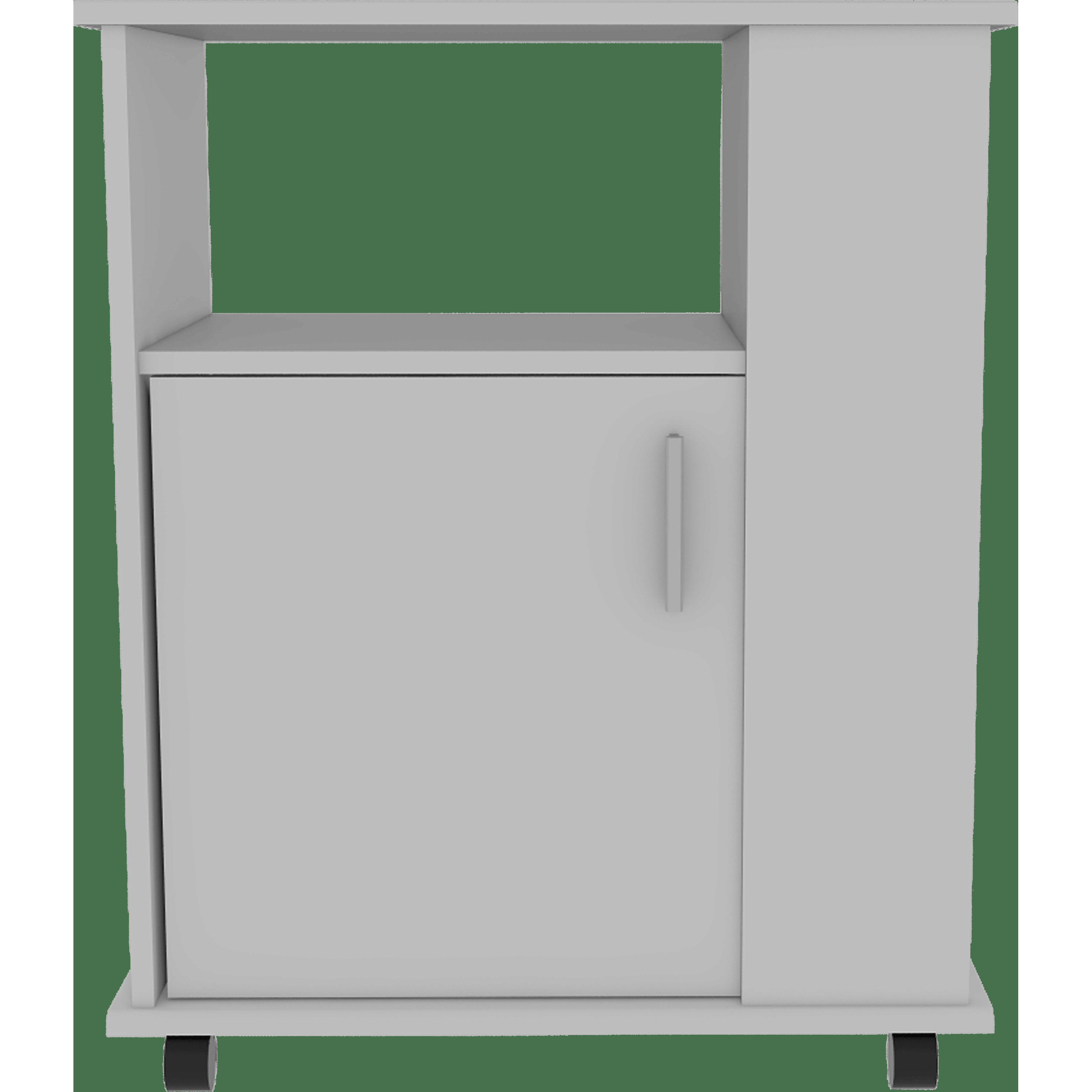 Tournament 6-Shelf 1-Door 3-Drawer 2-piece Kitchen Set, Kitchen Island and Kitchen Cart White and Light Oak