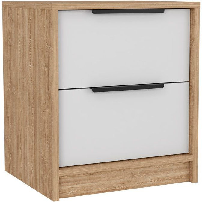 Marshall White and Light Oak 2 Piece Bedroom Set
