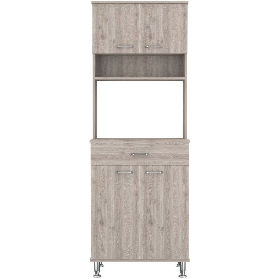 Canyon 4-Door 1-Drawer 2-piece Kitchen Set, Pantry and Functional Table Light Gray