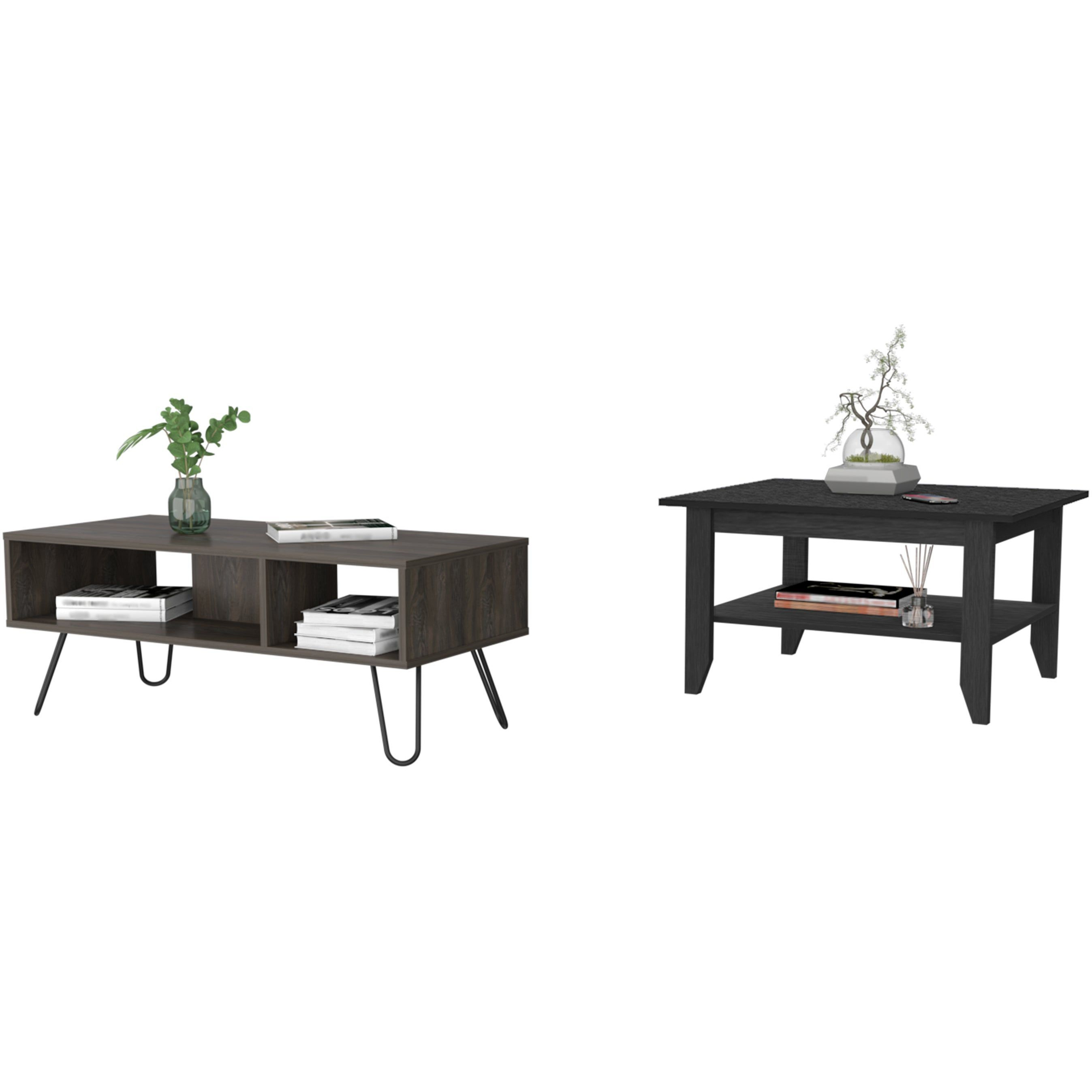 Madison Black and Espresso 2 Piece Living Room Set