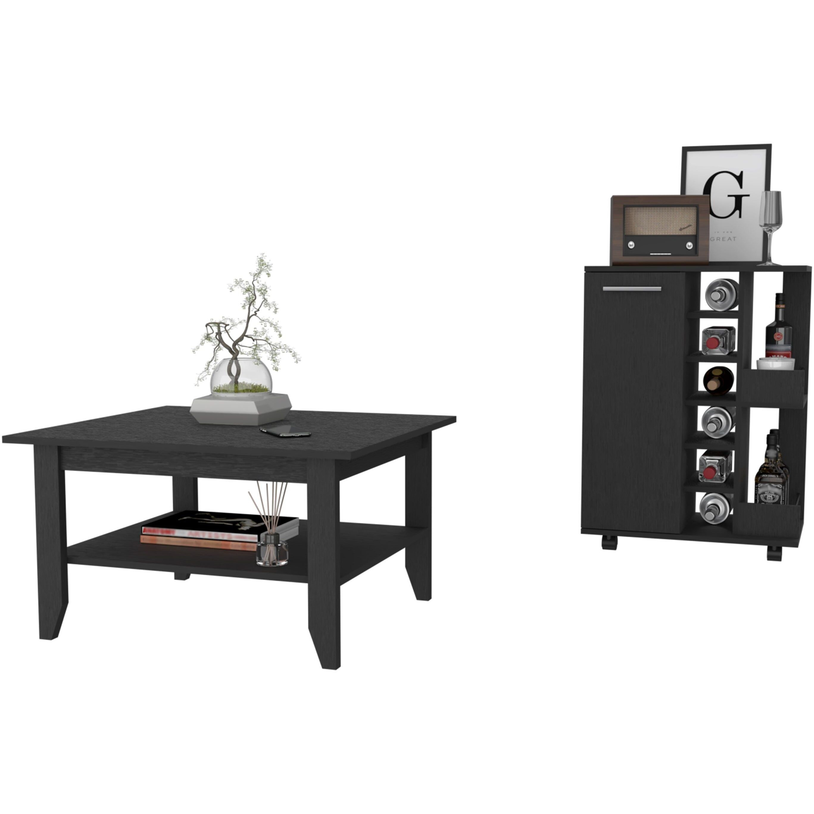 Dayton Black 2 Piece Living Room Set