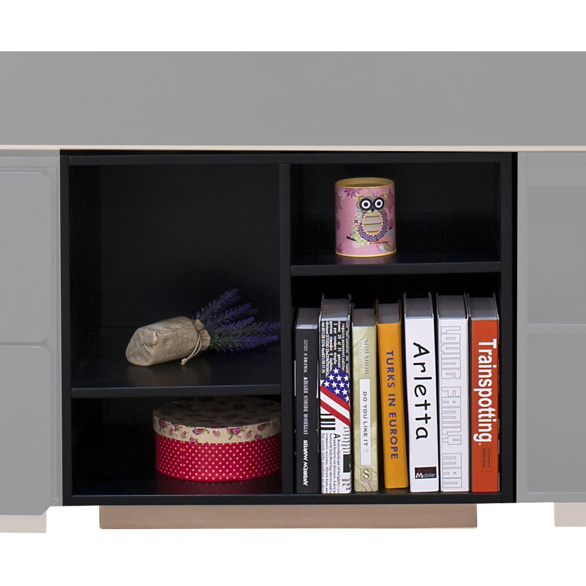 Black and Rose-Gold 2-Shelf Bookshelf