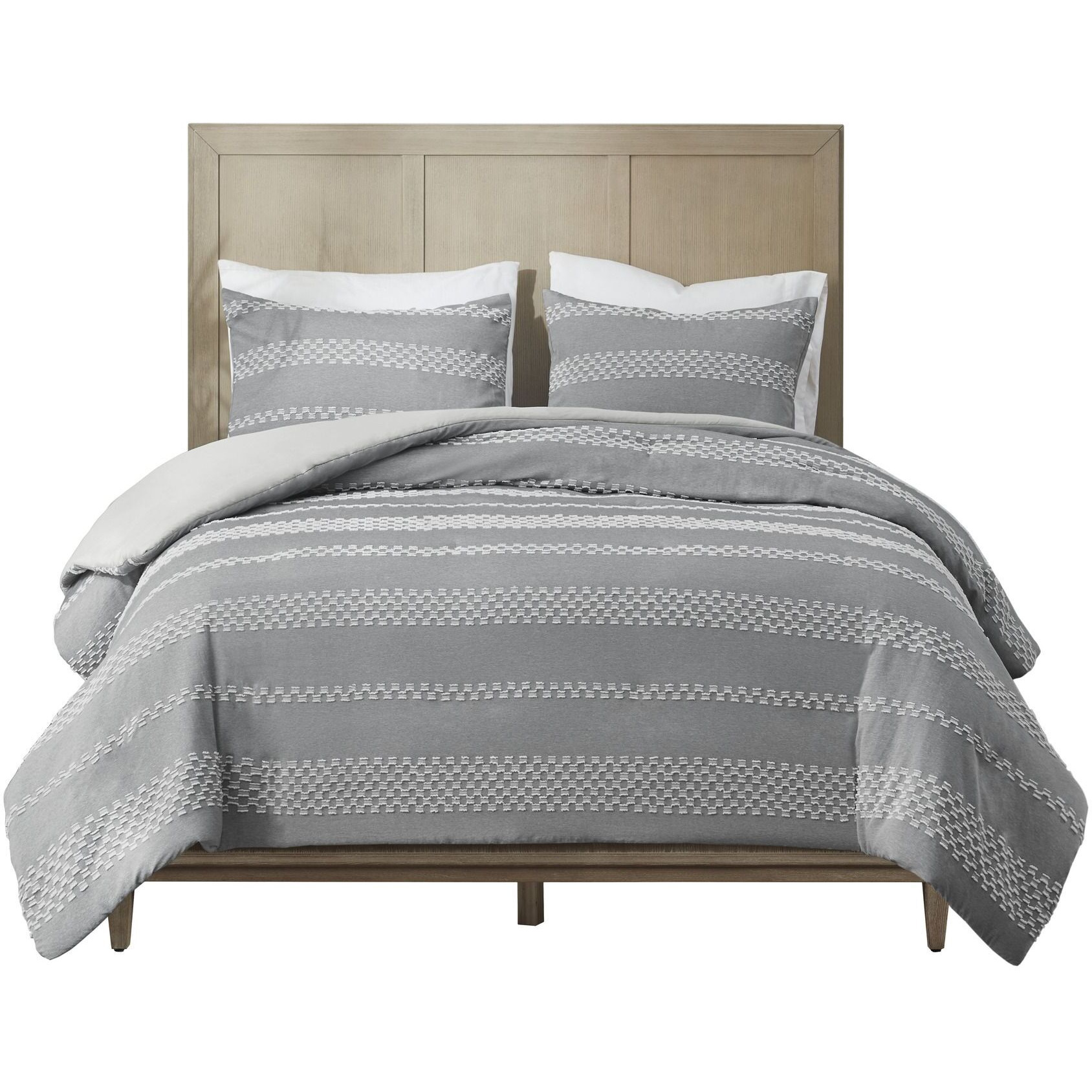 3 Piece Clipped Jacquard Duvet Cover Set