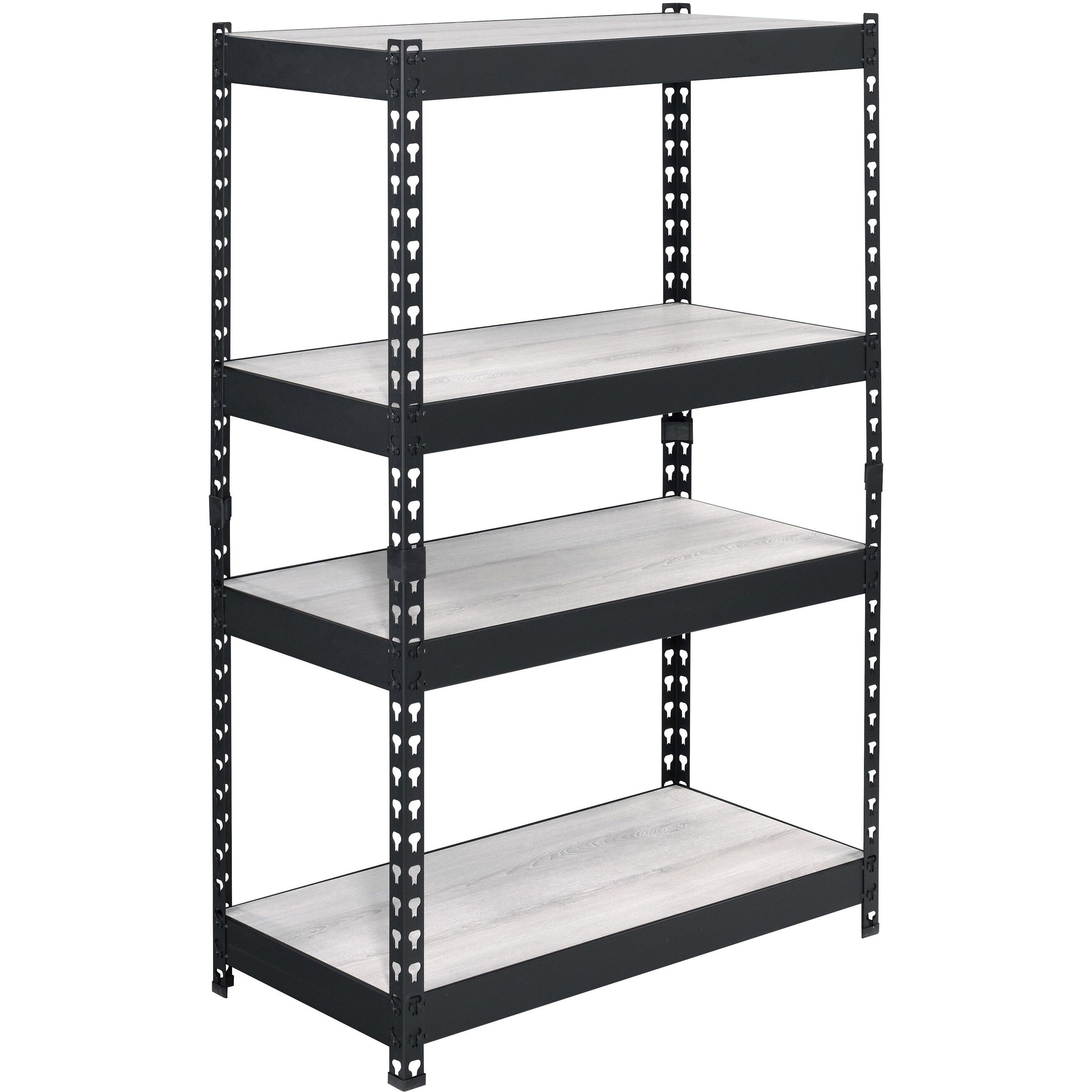 Natural and Black 4-tier Bookcase