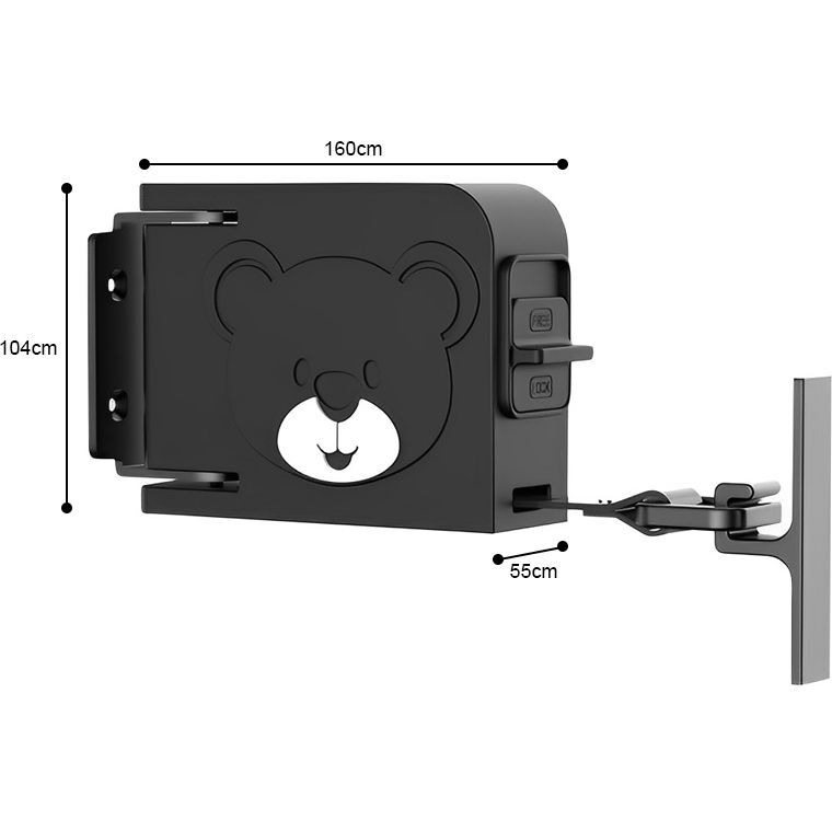 SOGA 160mm Wall-Mounted Clothes Line Dry Rack Retractable Space-Saving Foldable Hanger Black