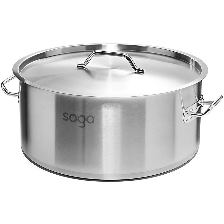 SOGA Stock Pot 17L Top Grade Thick Stainless Steel Stockpot 18/10