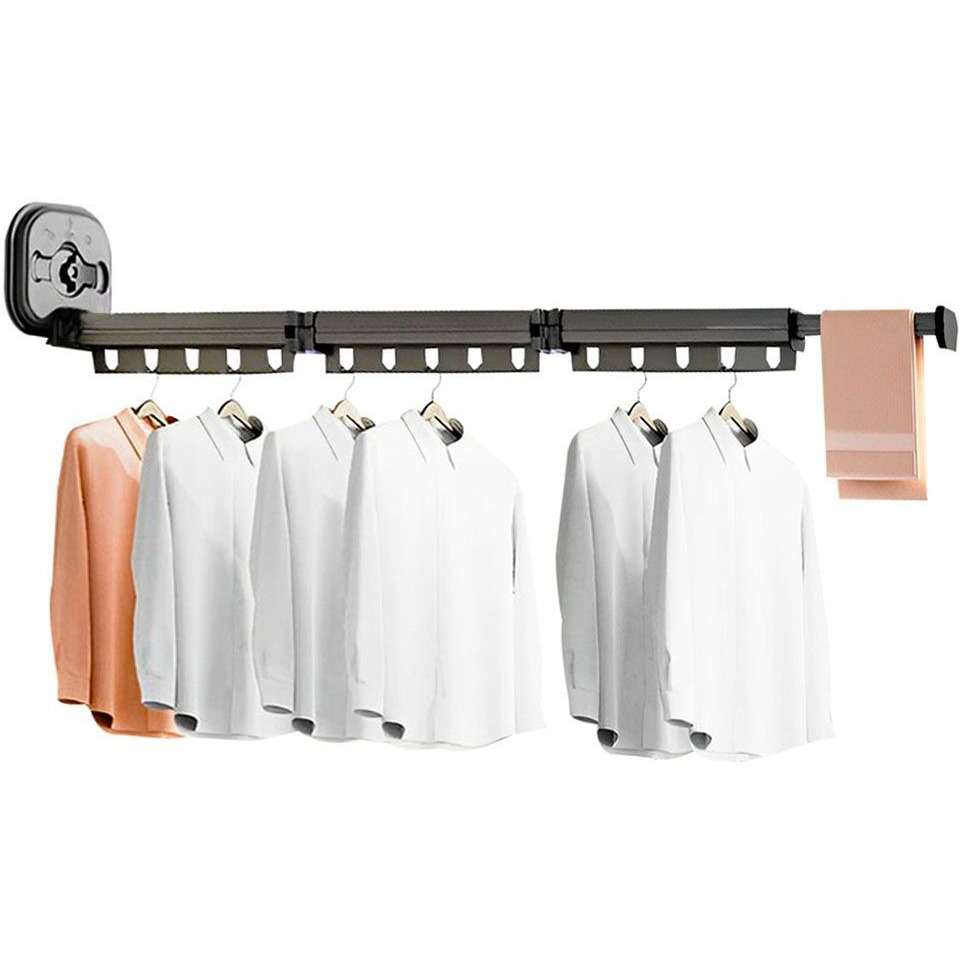 SOGA 127.5cm Wall-Mounted Clothing Dry Rack Retractable Space-Saving Foldable Hanger