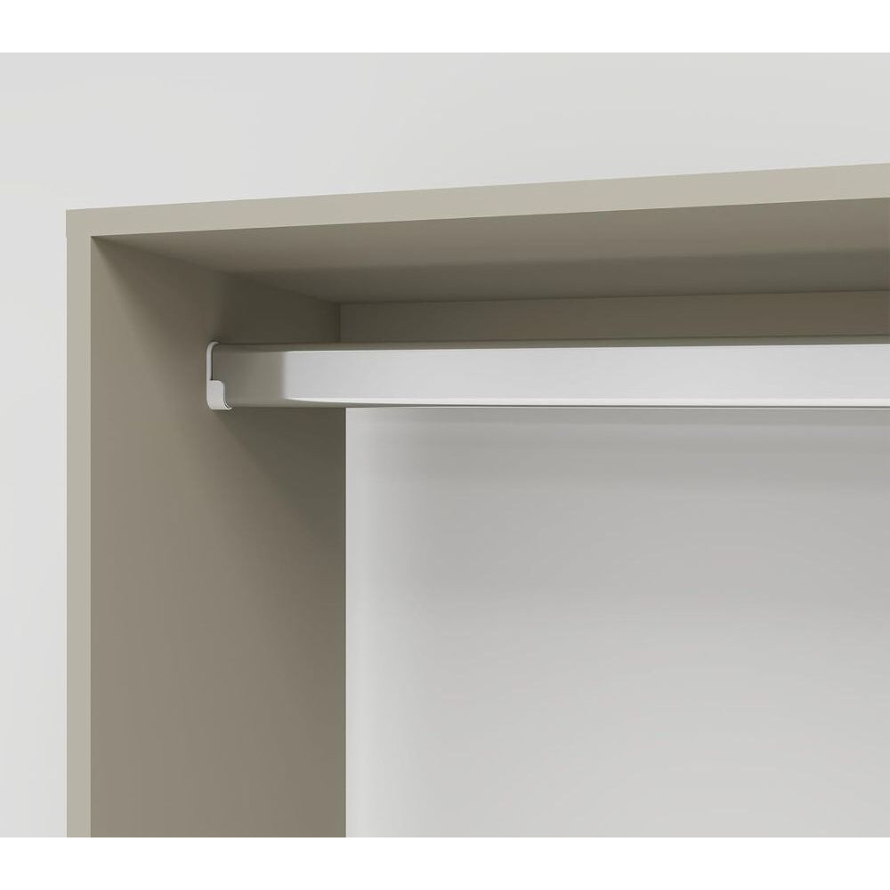 Wooden Closet System with 4 Drawers Storage Cabinet 2 Hanging Rails and Shelves Clothes Built-in Garment Rack Walk-in Closet Organizer for Bedroom White 63&quotW x 15.7&quotD x 70.8&quotH