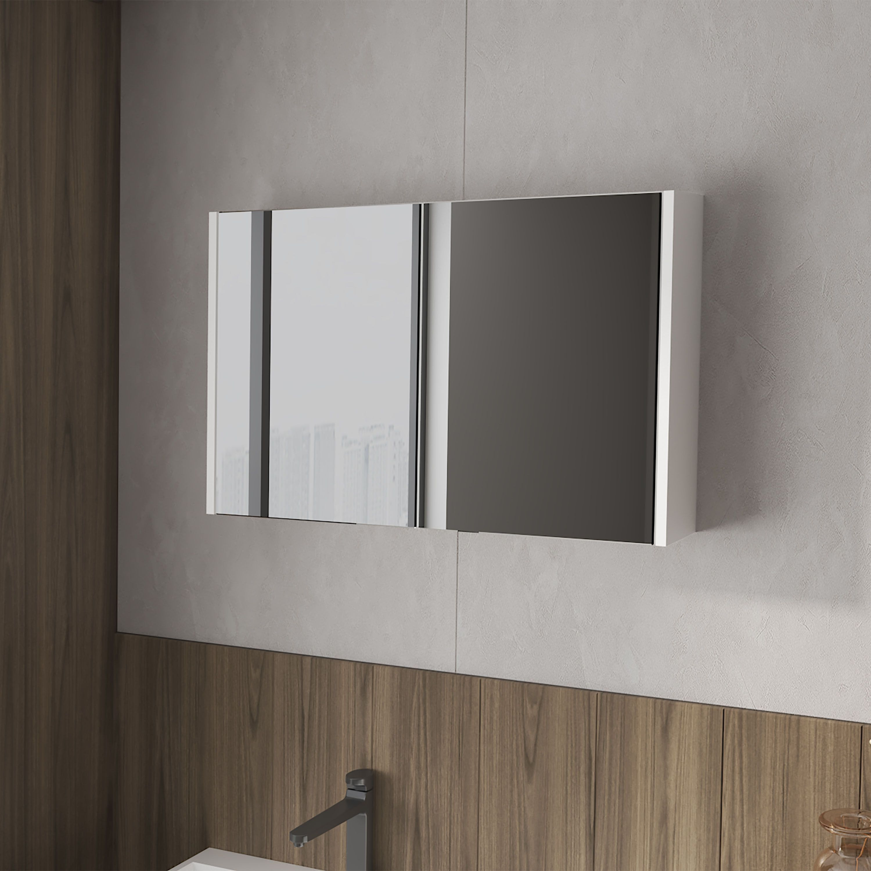 McNary Medicine Cabinet With Included Mirrors And 2 Doors, White