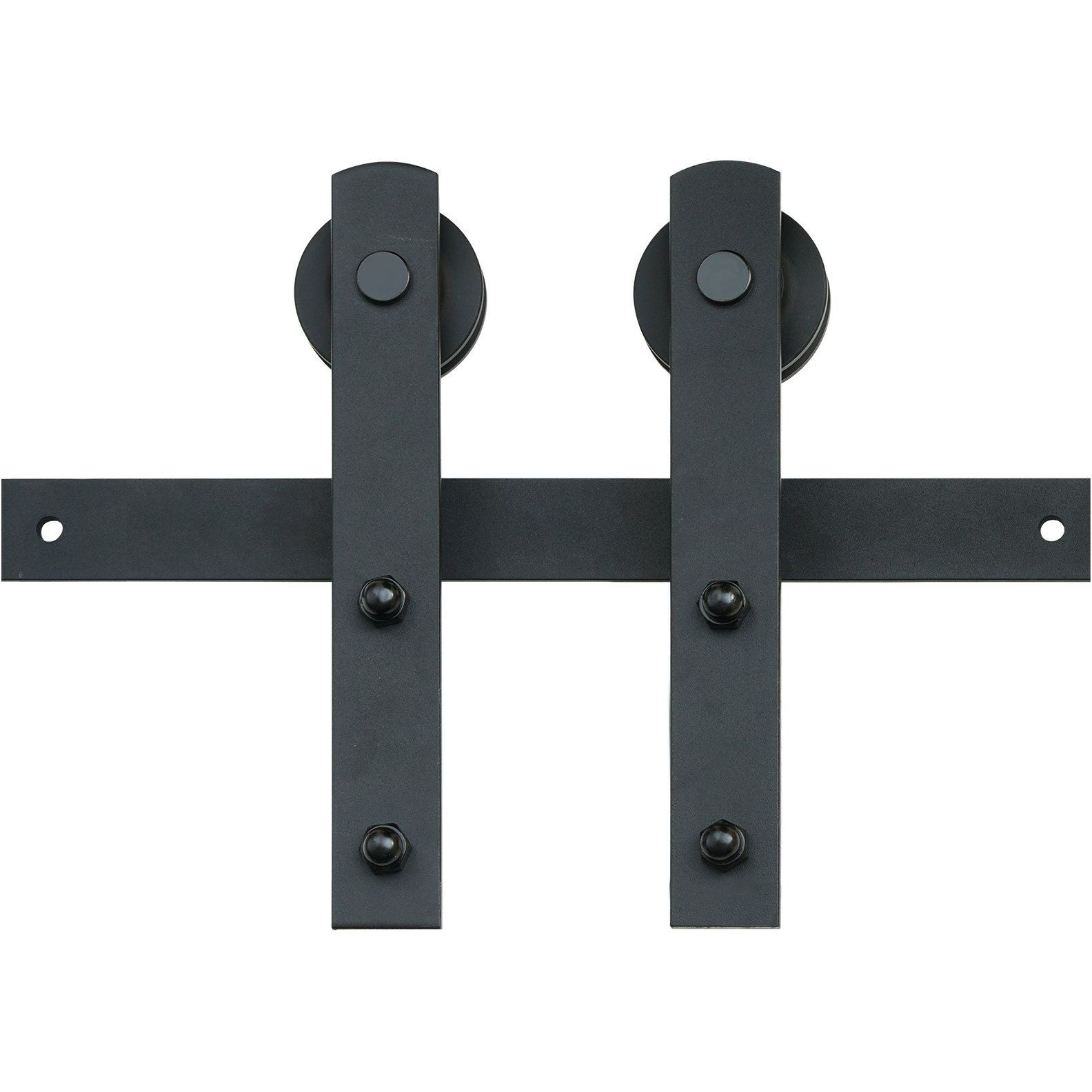 VEVOR 8FT Sliding Barn Door Hardware Kit, 330LBS Loading Heavy Duty Barn Door Track Kit for Single Door, Fit 3.7-4.3FT Wide and 1.3"-1.8" Thick Door Panel, with Smooth & Silent Pulley (I Shape)