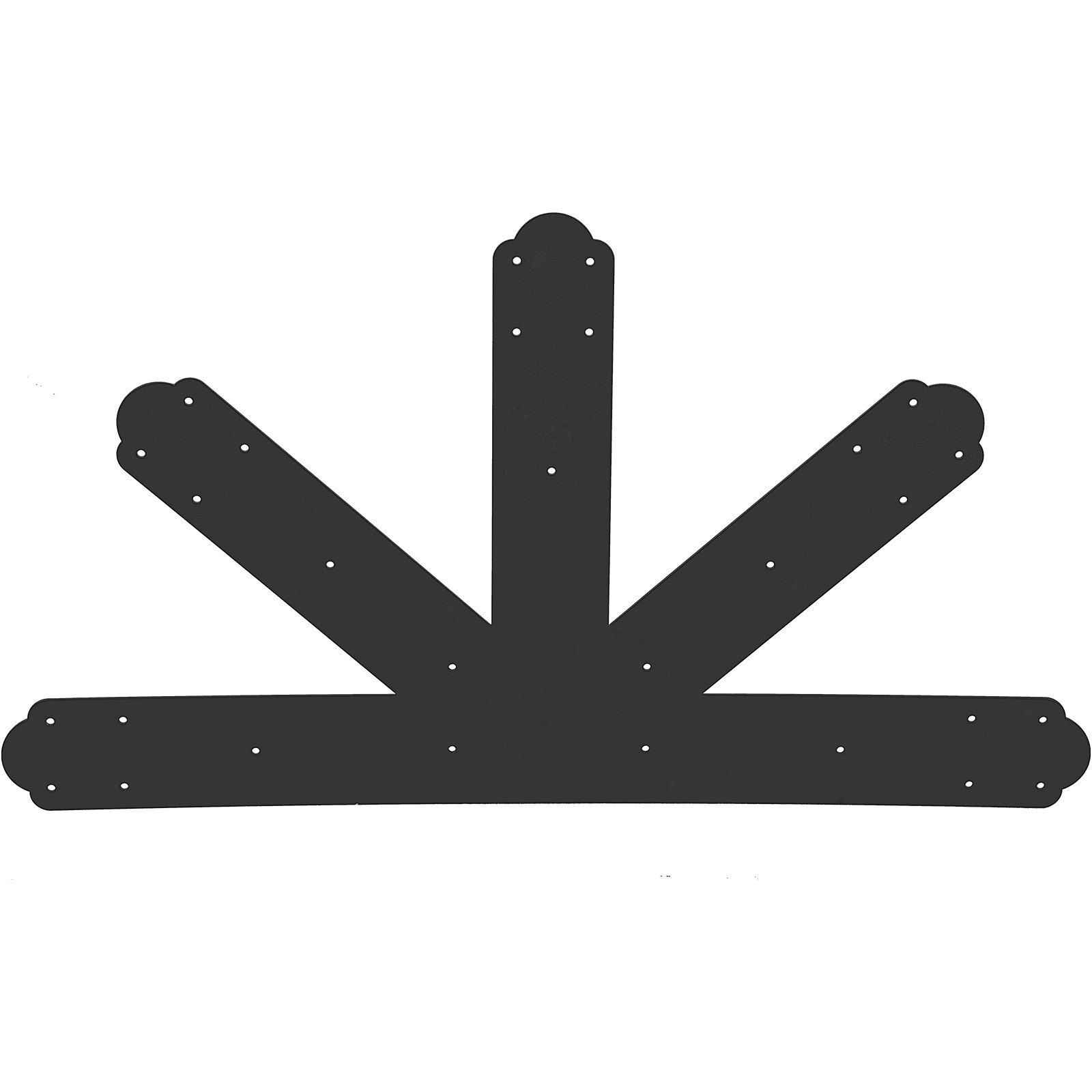 VEVOR Gable Plate, Black Powder-Coated Truss Connector Plates, 1212 Pitch Gable Bracket, 4 mm / 0.16" Steel Truss Nail Plates, Decorative Gable Plate with Bolts for Wooden Beam Use