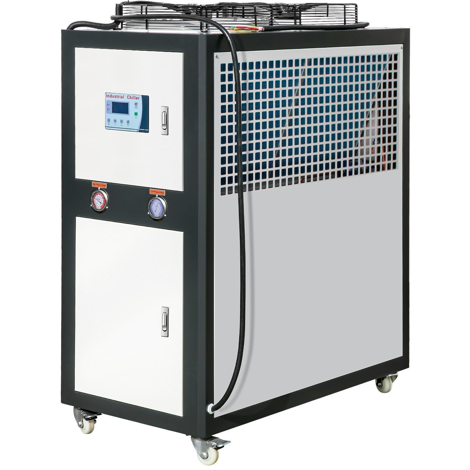 VEVOR Industrial Water Chiller, 9.4HP 16 Gal Air-Cooled Industrial Water Chiller, 15,100 Kcal/h Cooling Capacity with Finned Condenser Micro-Computer Control 60L Water Tank, for Cooling Water