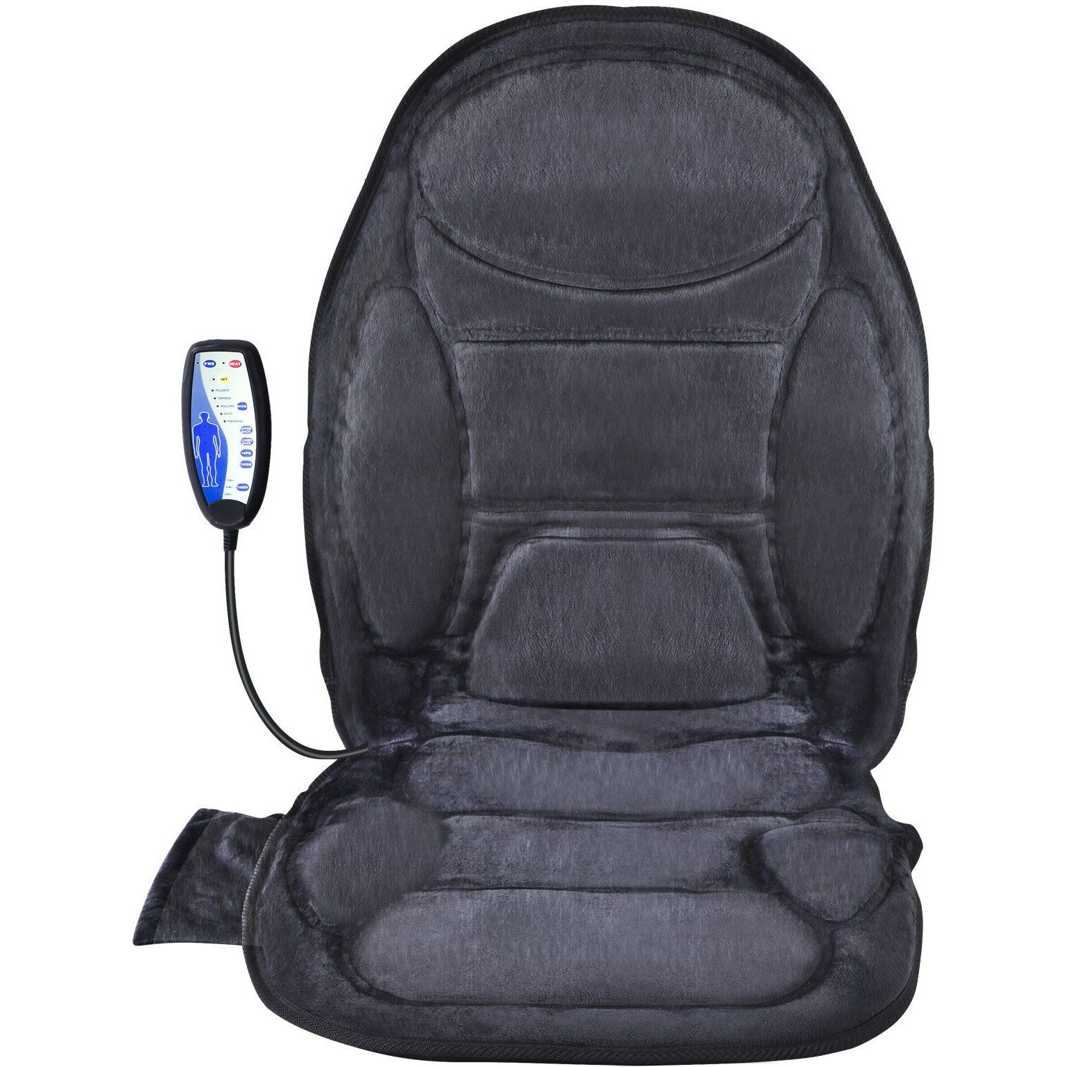 VEVOR Massage Seat Cushion with Heat, 10 Vibration Motor Seat Massage Pad, Vibrating Massage Chair Mat with 5 Modes & 4 Intensities, 3 Heating Pads for Home Office, Fatigue Relief for Back, Hip, Thigh