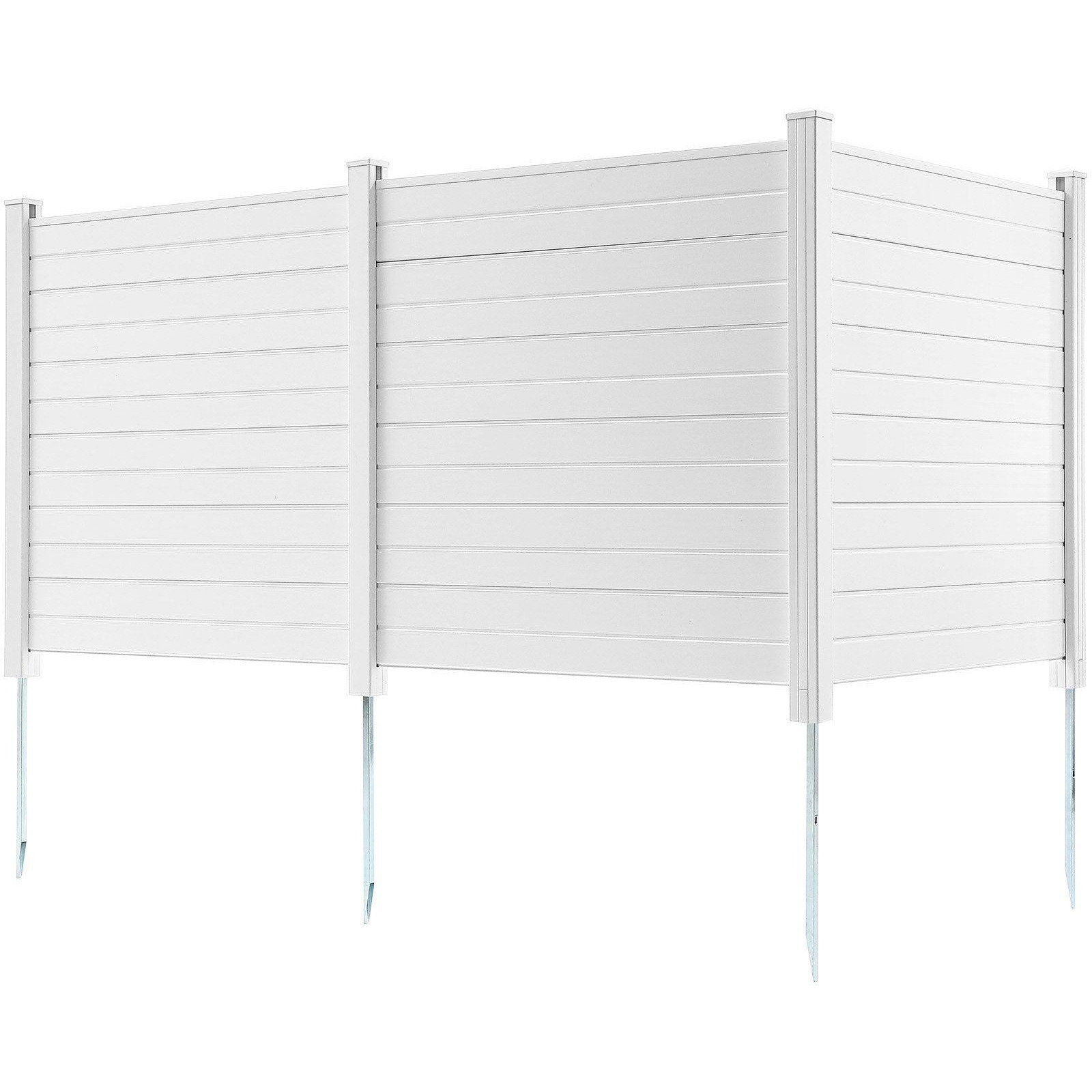 VEVOR Outdoor Privacy Screens, 50" W x 50" H Air Conditioner Fence, Pool Equipment Enclosure, Horizontal Vinyl Privacy Fence, Perfect to Enclose Trash Can and A/C Units (3-Panel)
