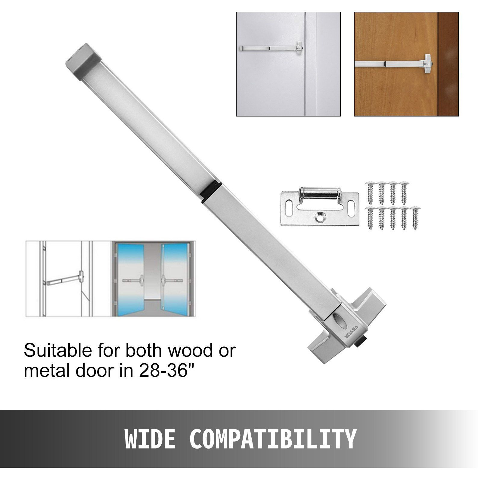 Door Push Bar Panic Exit Device Stoving Vanrish Emergency Lock Made 400 Series.
