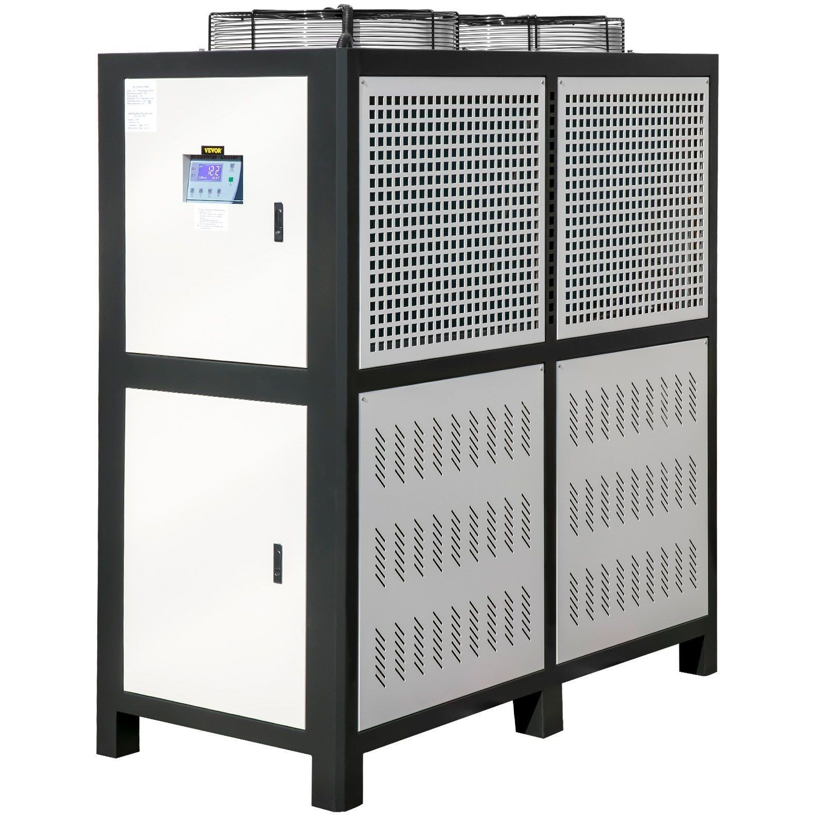 VEVOR Water Chiller 15Ton, Capacity Industrial Chiller 15Hp, Air-Cooled Water Chiller, Finned Condenser, w/ Micro-Computer Control, Stainless Steel Water Tank Chiller Machine for Cooling Water