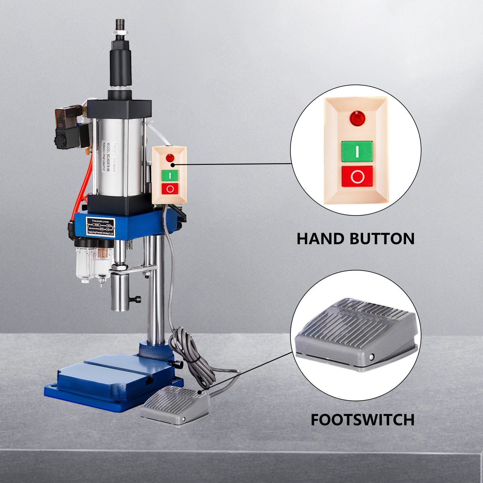 220kg Vertical Pneumatic Punch Press Machine 110v Mute Operation 16mm Die Hole