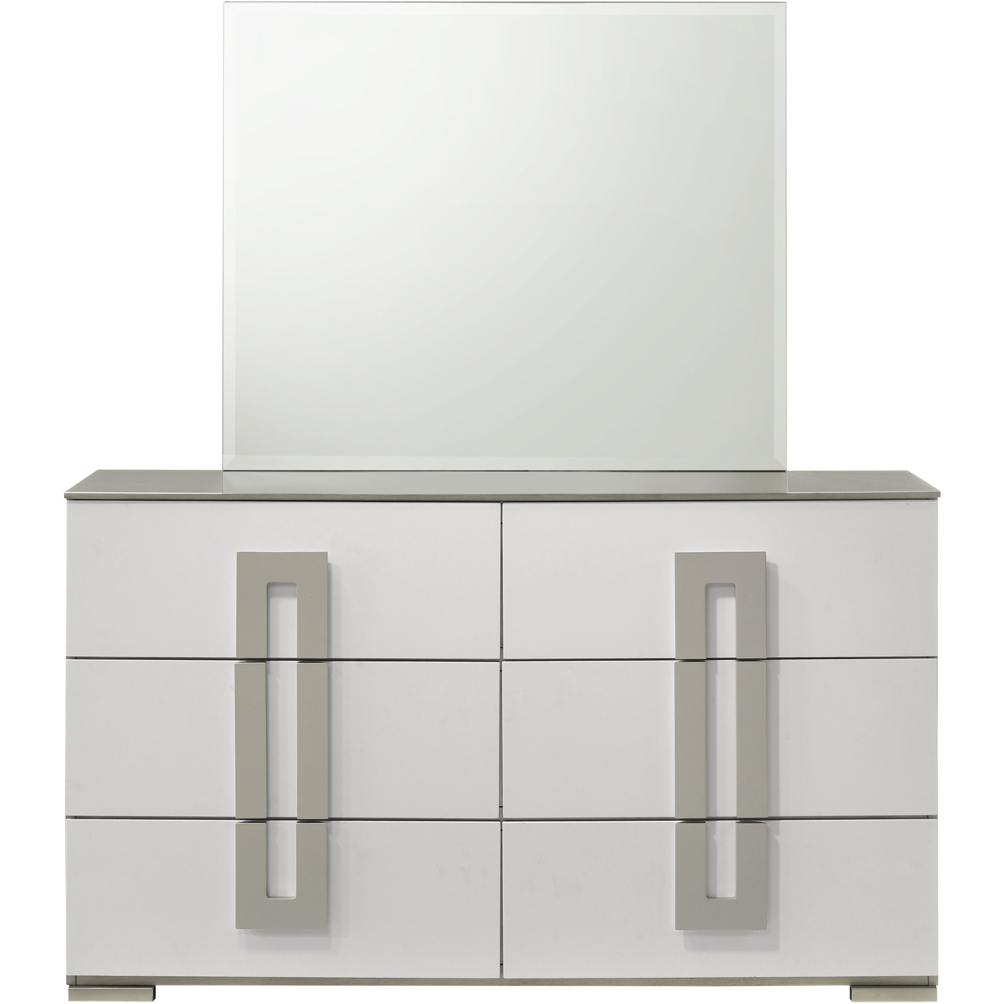 Olivia Contemporary Style Mirror Made with Wood in White