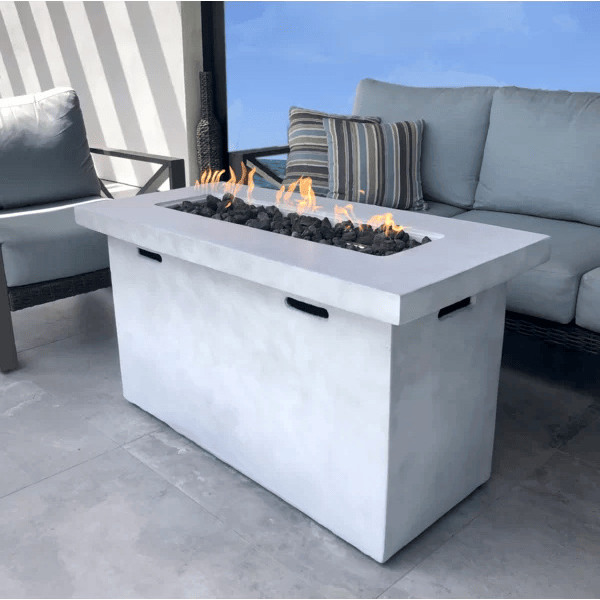 25" H x 42" W Fiber Reinforced Concrete Propane Outdoor Fire Pit Table