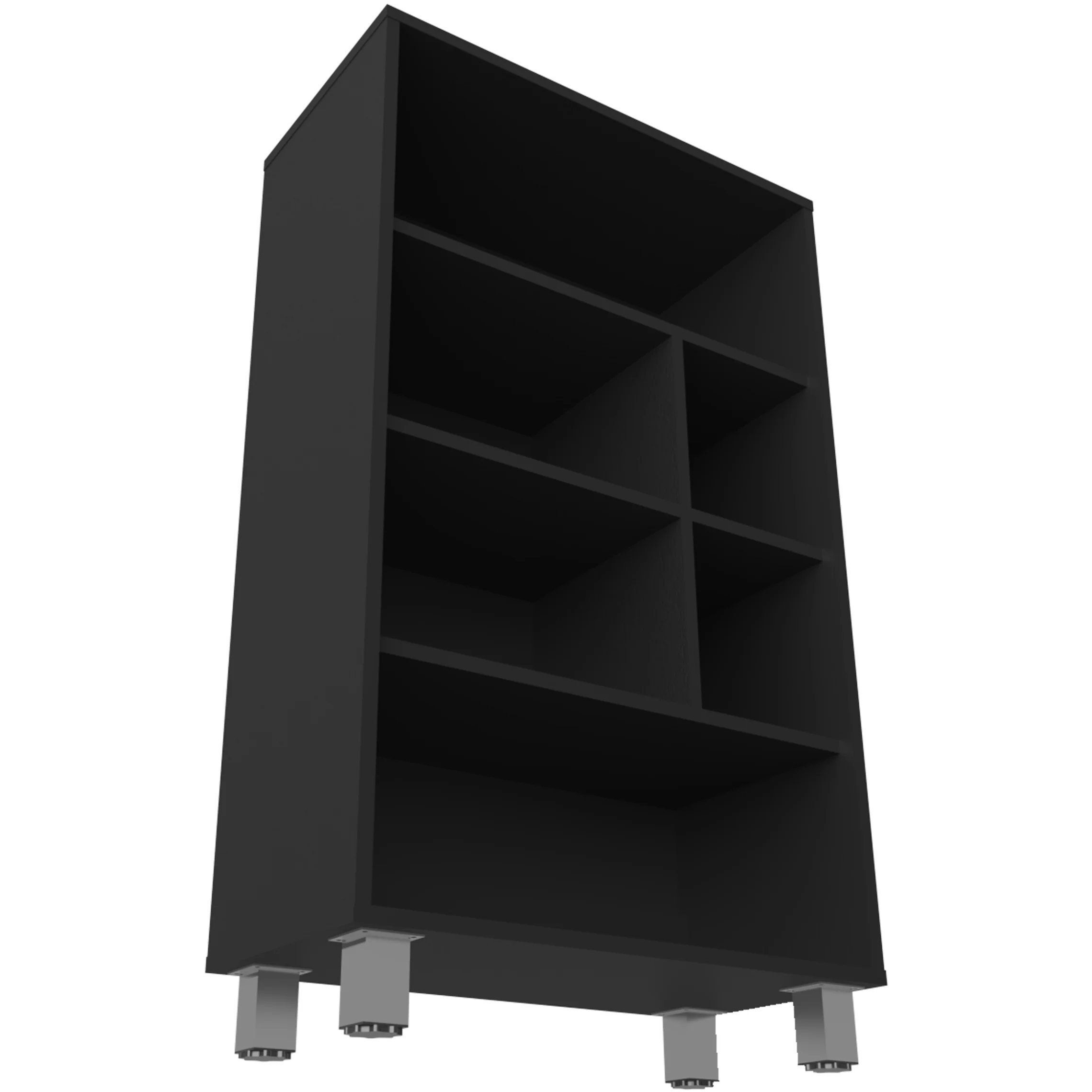 Black Bookcase with Six Shelf