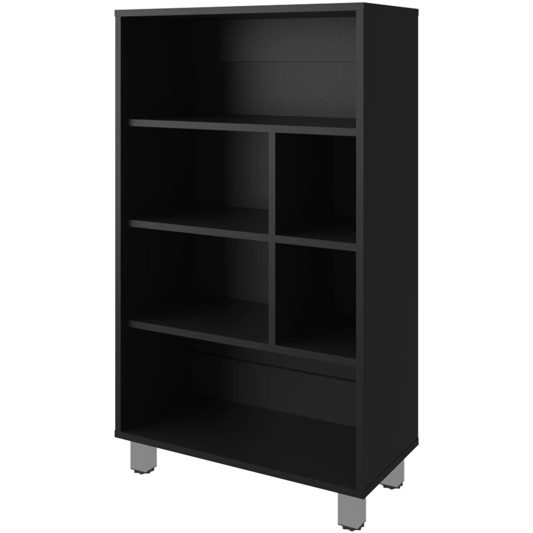 Black Bookcase with Six Shelf