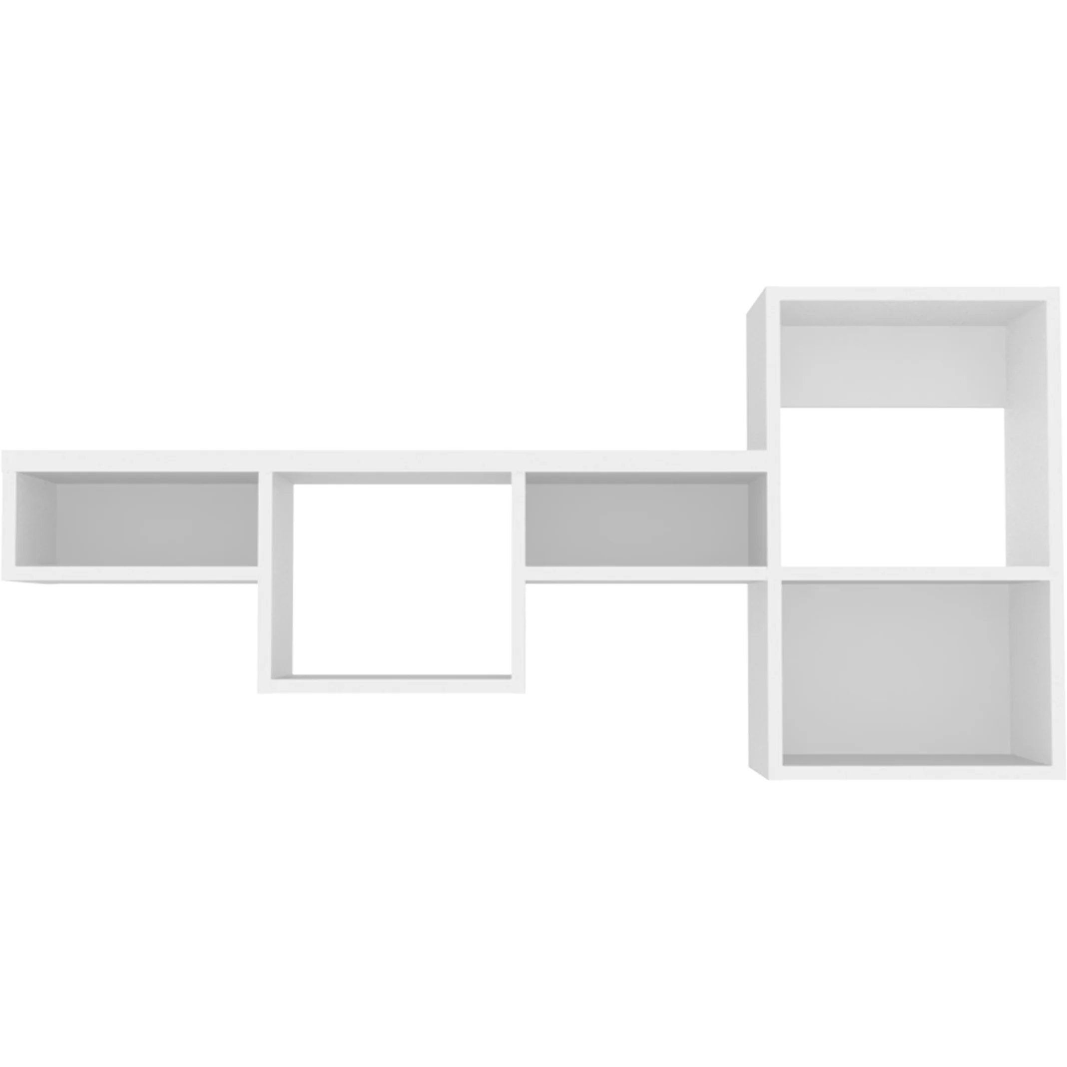 White Wall-Mounted Shelf Unit with 5 Shelf