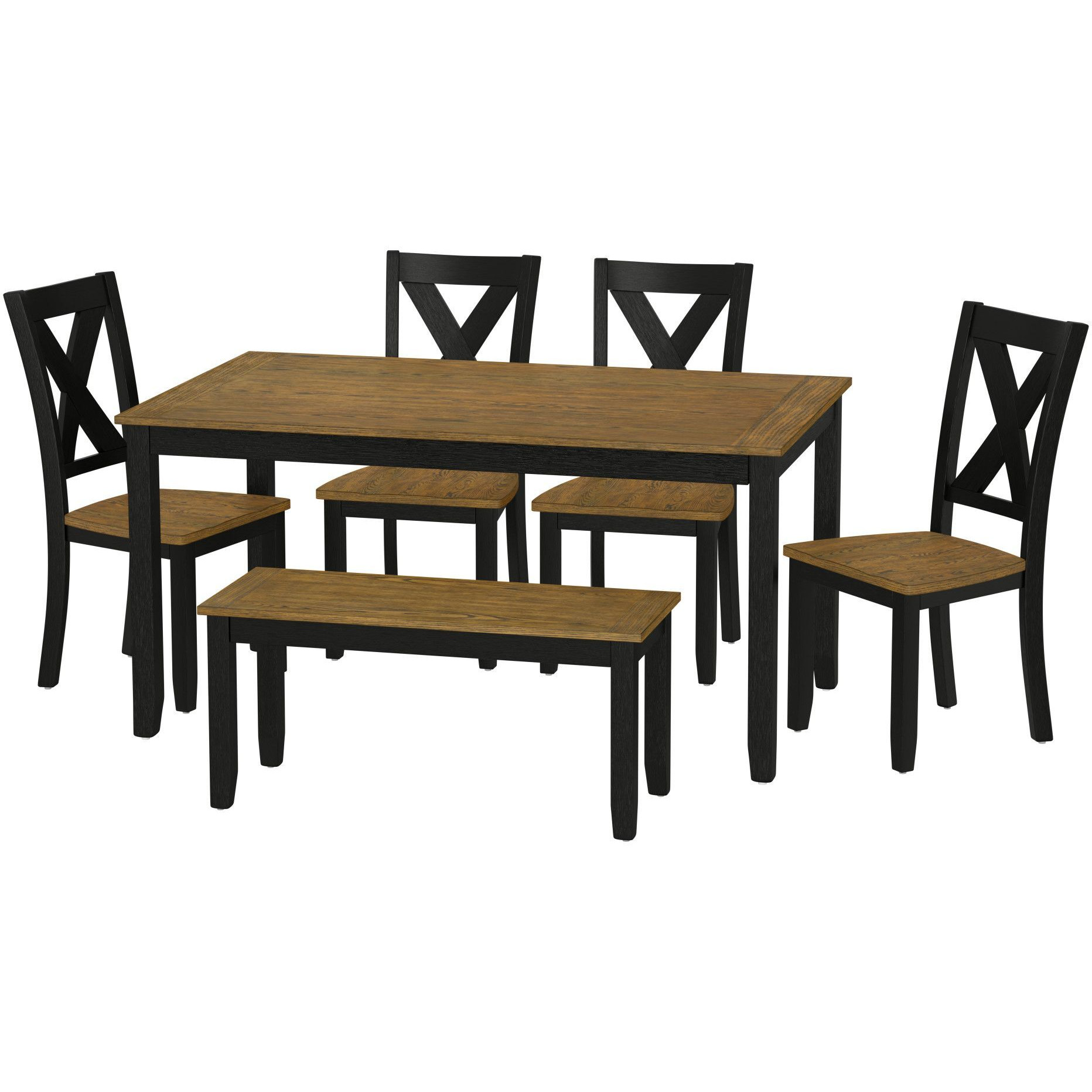 Wallace & Bay Radiant Brown 6 Piece Dining Table Set