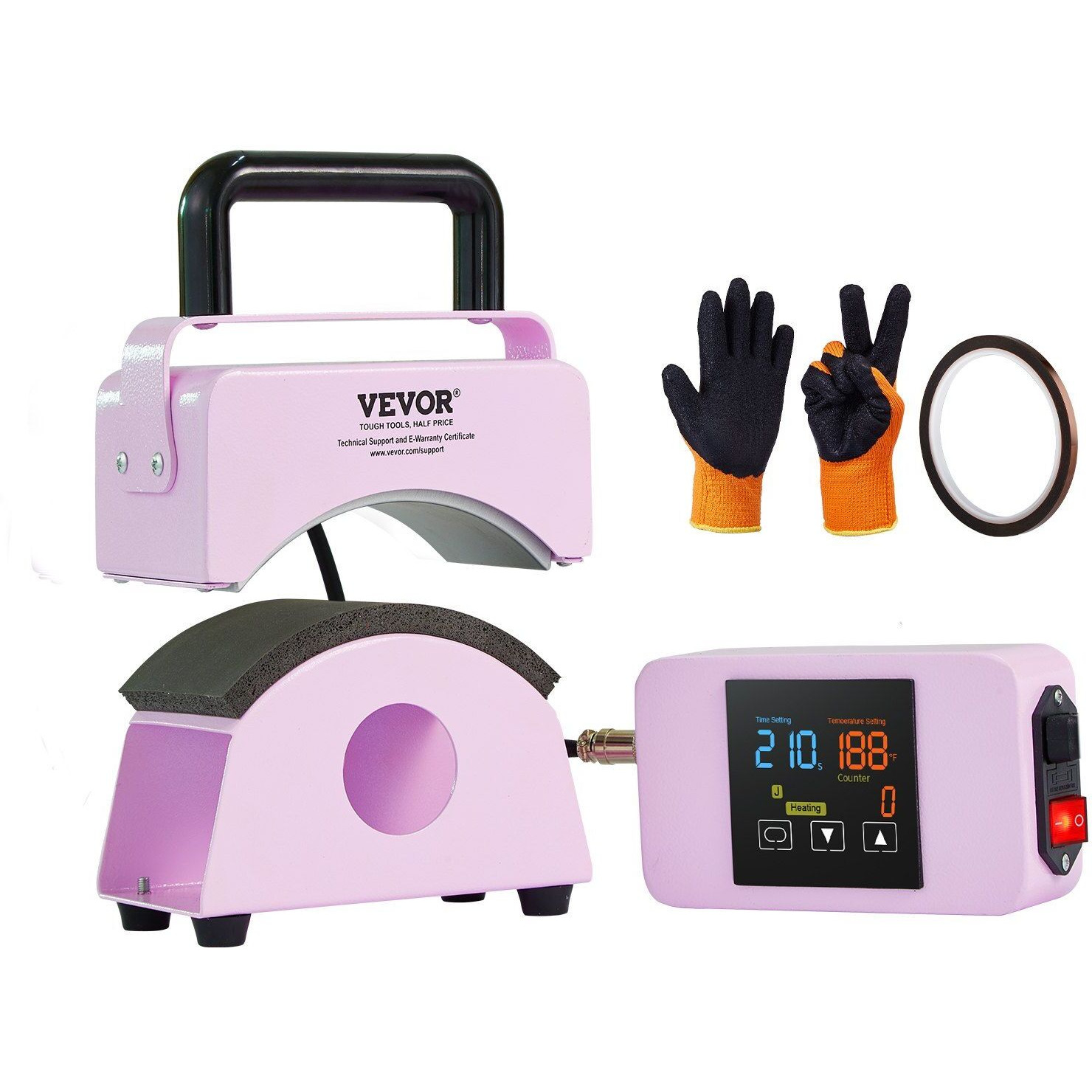 VEVOR Hat Press Machine Mini Hat Heat Press for Caps 5.9x3.15 inch Plate Purple