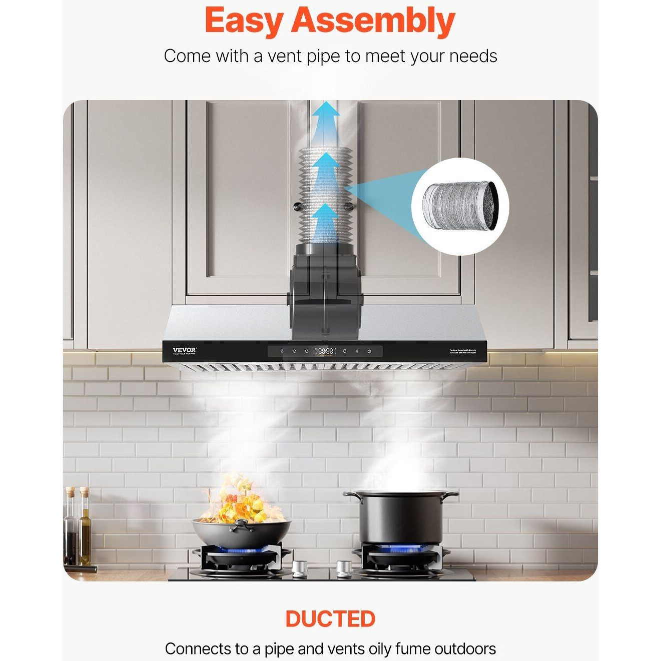 VEVOR 30" Under Cabinet Range Hood Vent Hood 900CFM Gesture & Touch Control