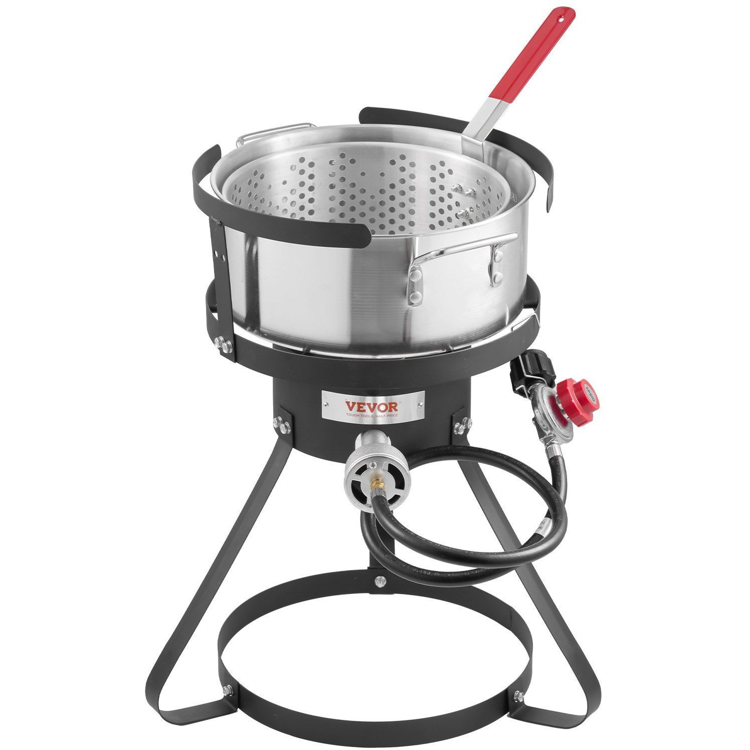 10 Qt Fish and Wing Fryer Aluminum Outdoor Propane Deep Fryer Kit with Basket
