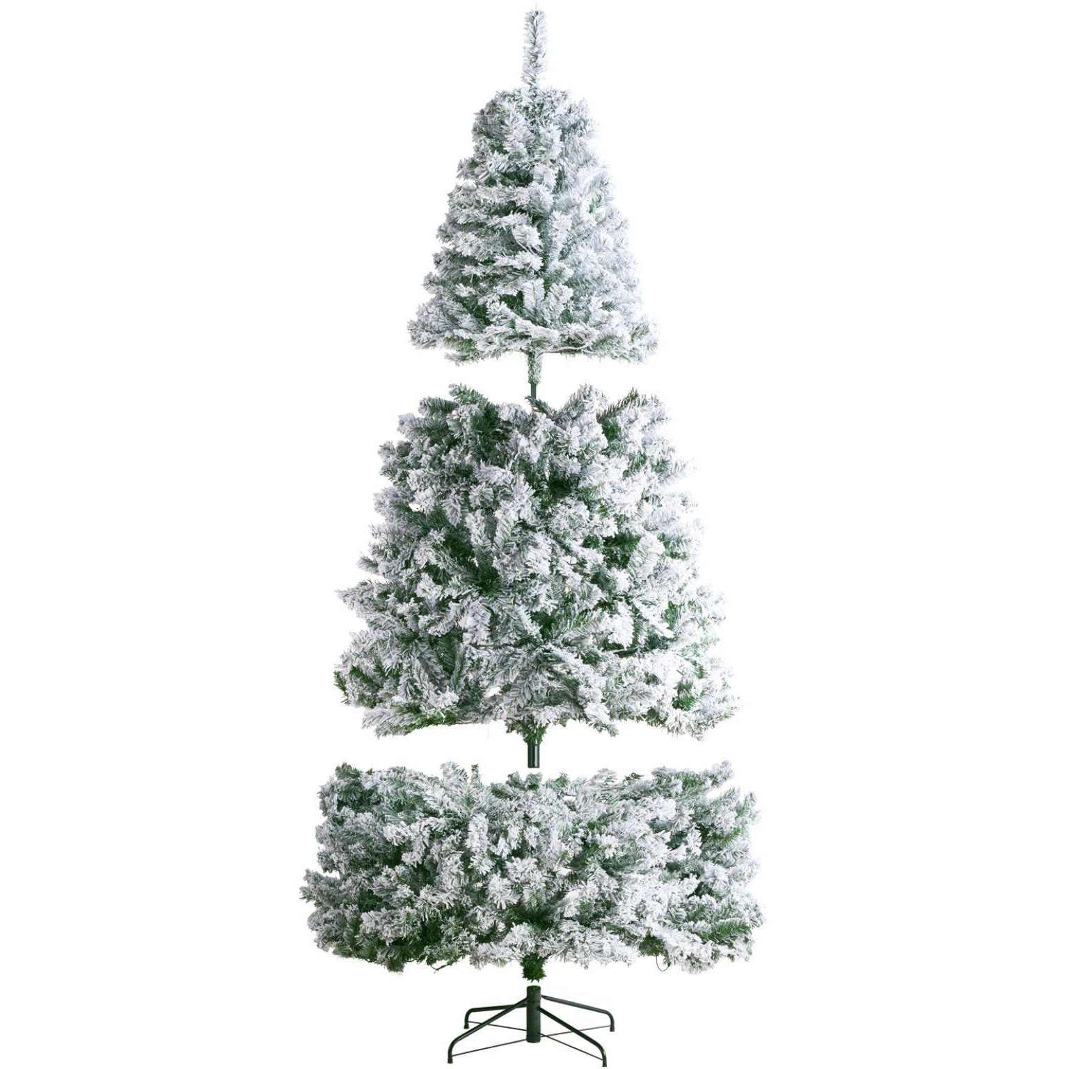 VEVOR Christmas Tree 7.5ft Prelit Flocked Xmas Tree with 550 LED Lights 1346 Tip