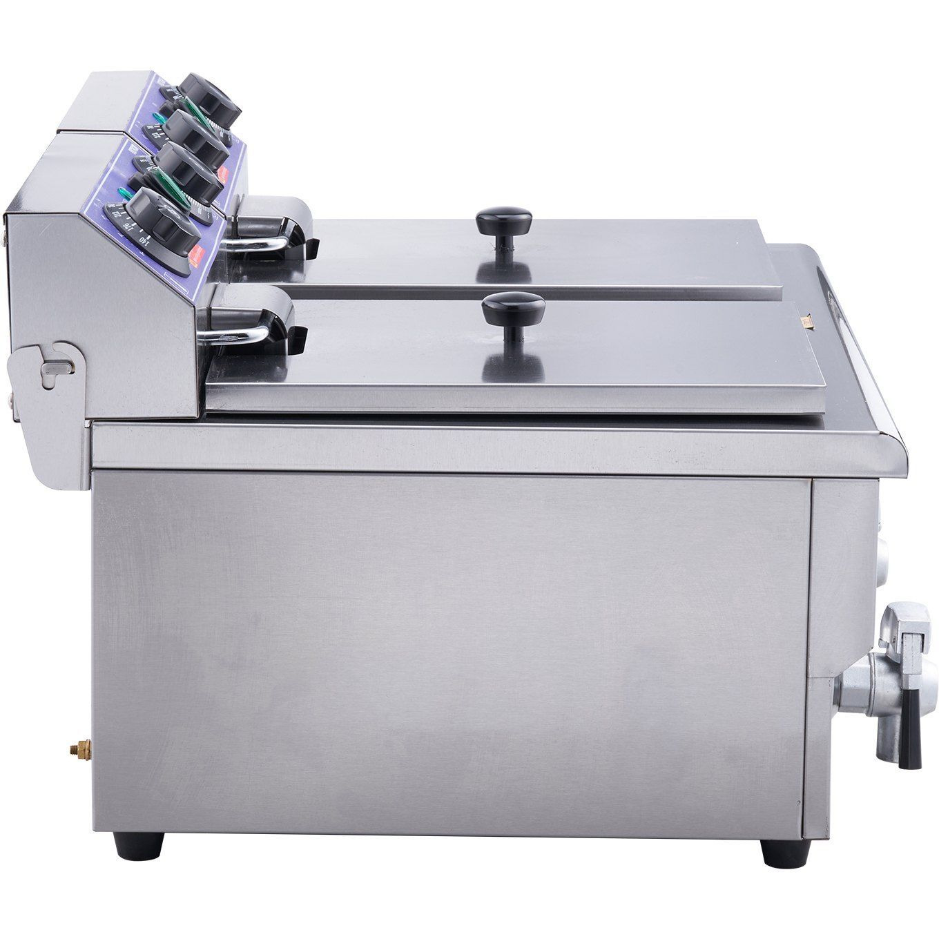 VEVOR Commercial Electric Deep Fryer 9.1Qt Countertop Deep Fryer Dual Detachable Tanks 1500W